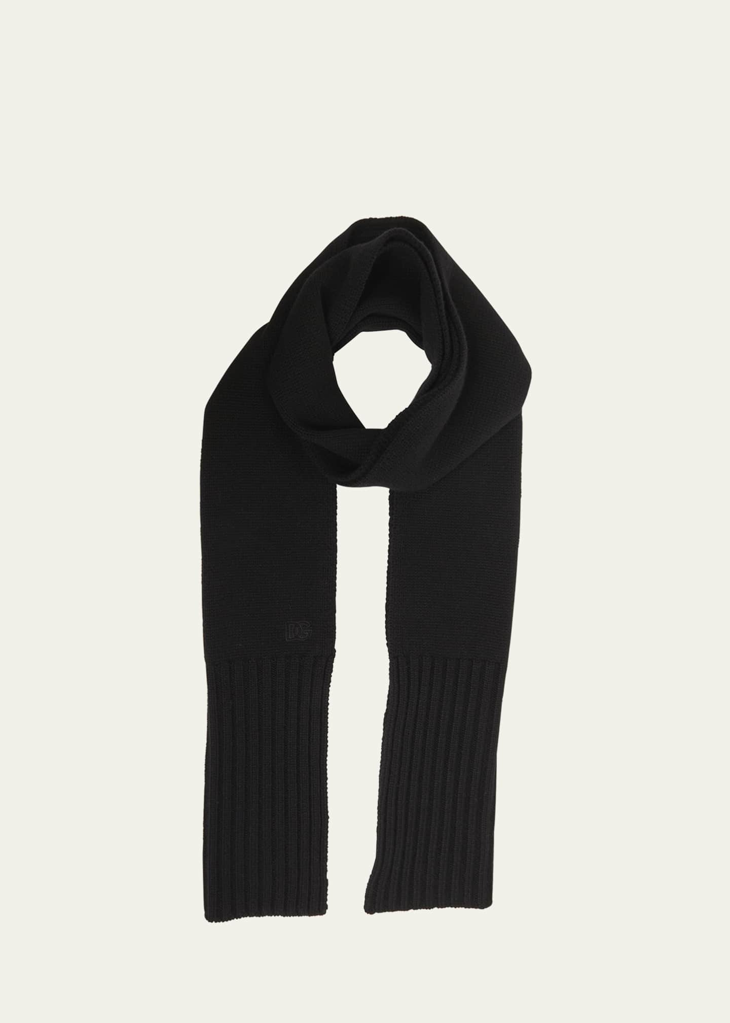 Dolce&Gabbana DG Logo Knit Ribbed Scarf Image 1 of 4