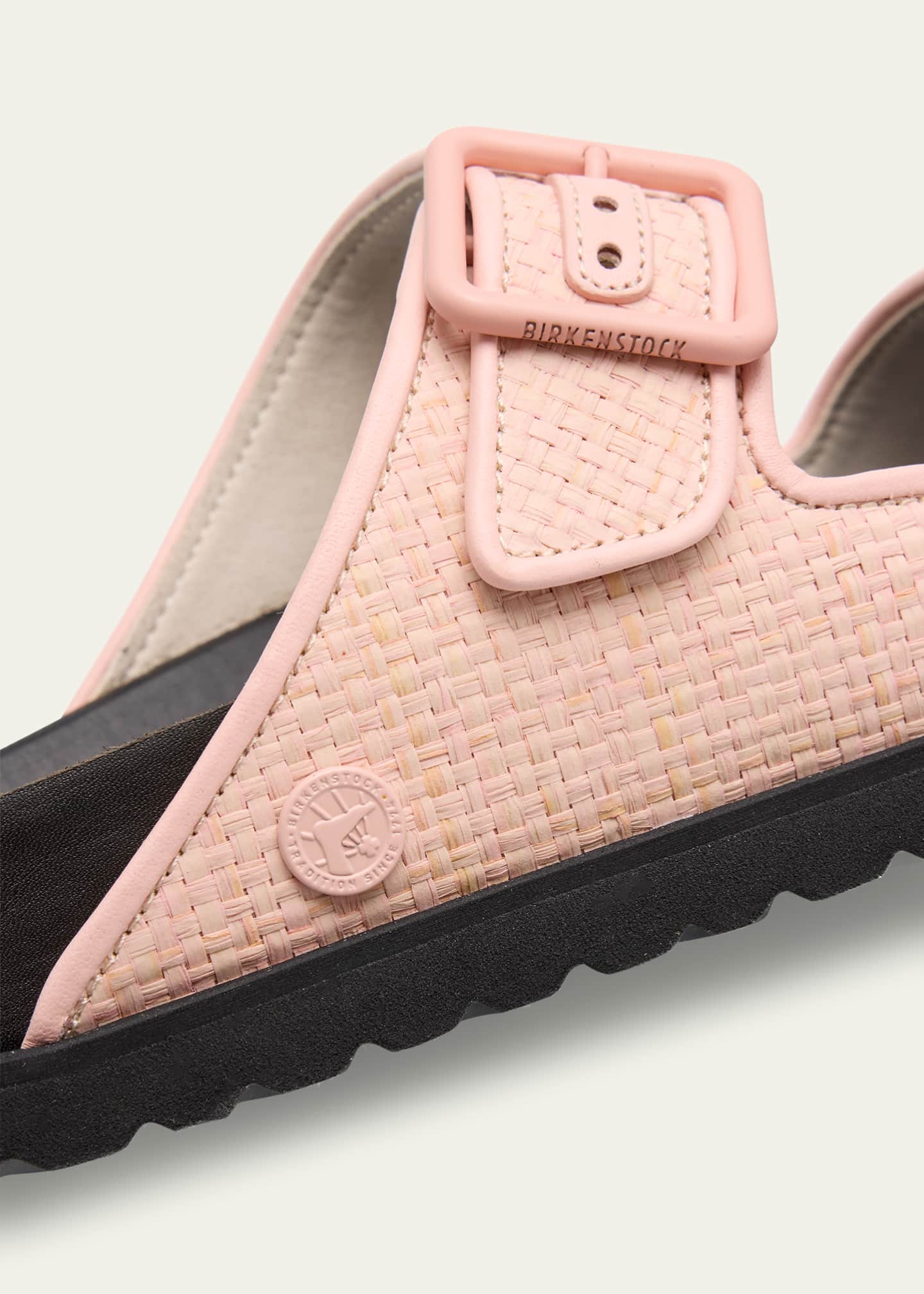 1774 Birkenstock Milano Raffia Dual-Buckle Slide Sandals Image 6 of 6