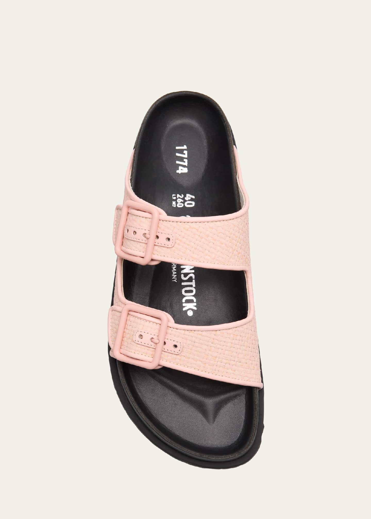 1774 Birkenstock Milano Raffia Dual-Buckle Slide Sandals 1774 Birkenstock Milano Raffia Dual-Buckle Slide Sandals