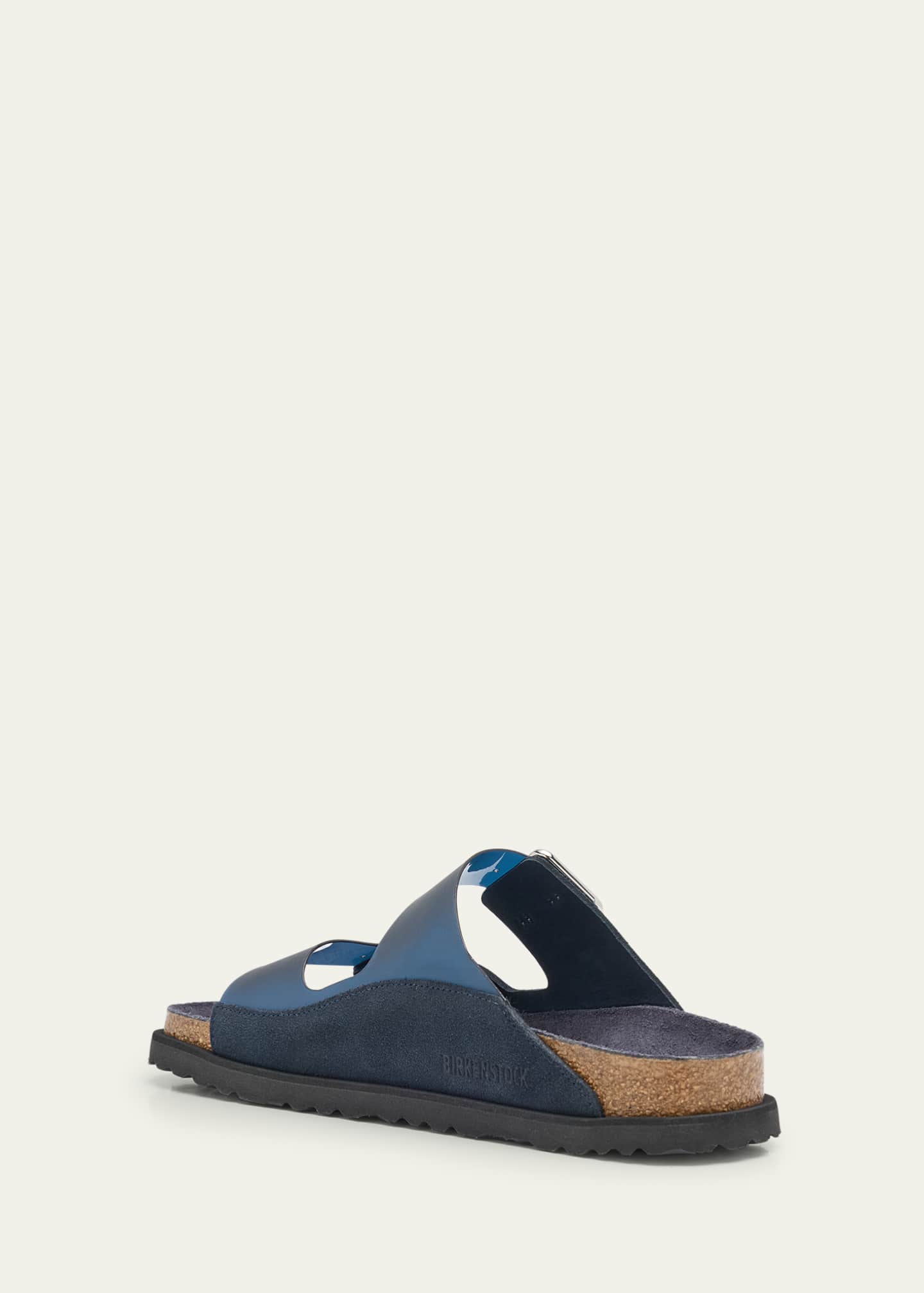 1774 Birkenstock Arizona Suede PVC Dual Buckle Slide Sandals Bergdorf Goodman