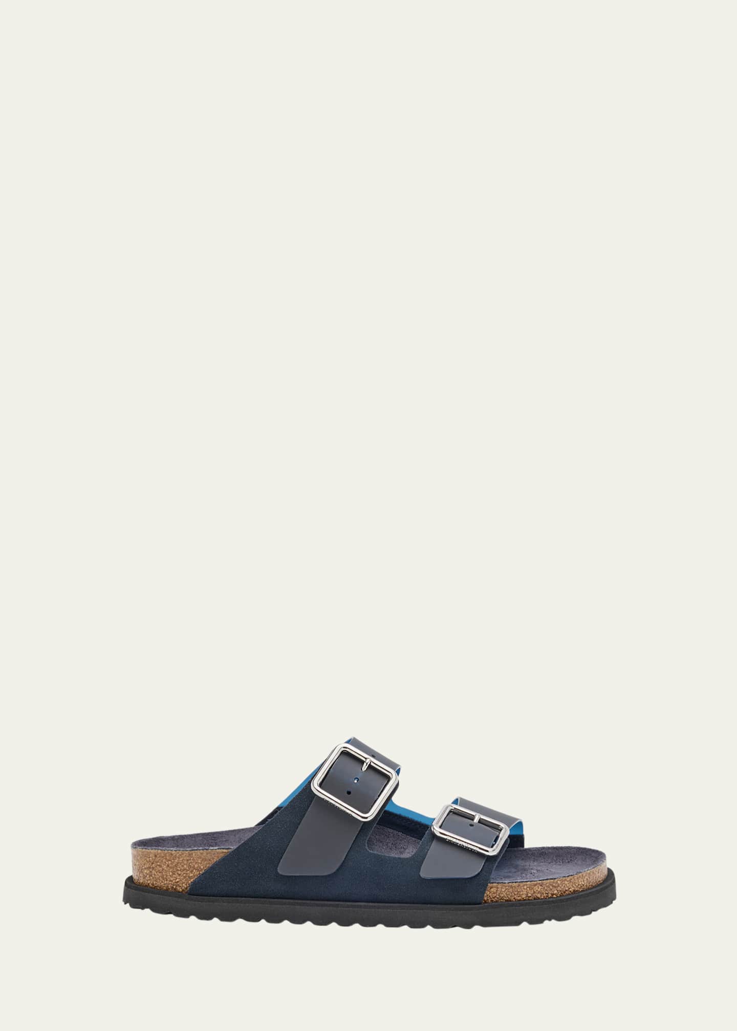 1774 Birkenstock Arizona Suede PVC Dual-Buckle Slide Sandals