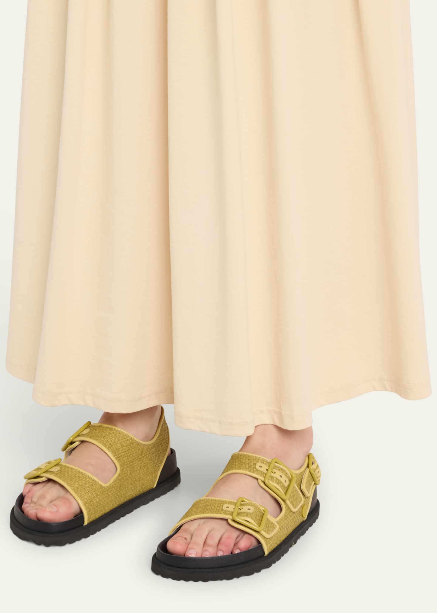1774 Birkenstock Milano Raffia Dual Buckle Slingback Sandals Golden Olive Women s 10B 40EU Sandals Slingback Sandals