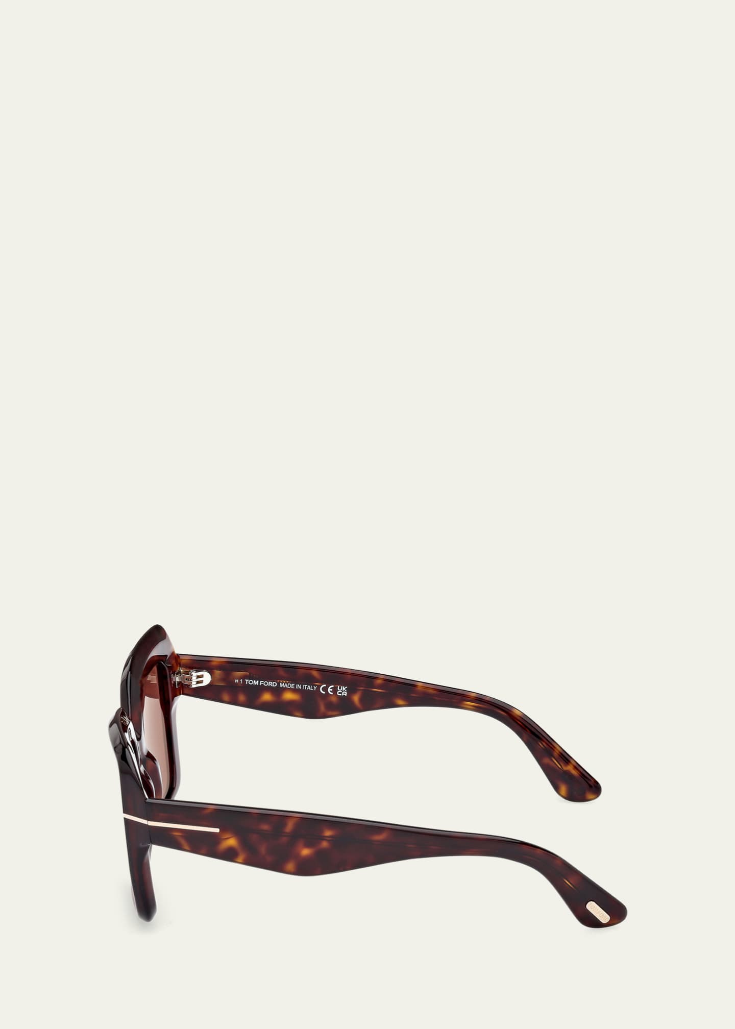 TOM FORD Esme Tortoise Acetate Square Sunglasses Image 3 of 3