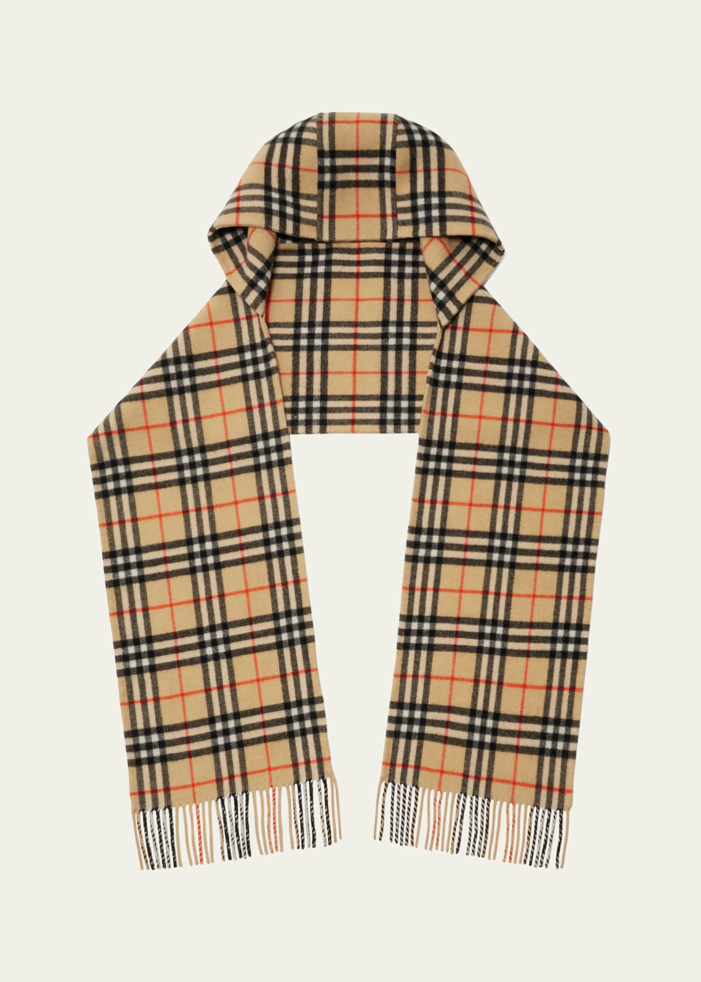 Burberry Men s Cashmere Giant Check Hooded Scarf Bergdorf Goodman