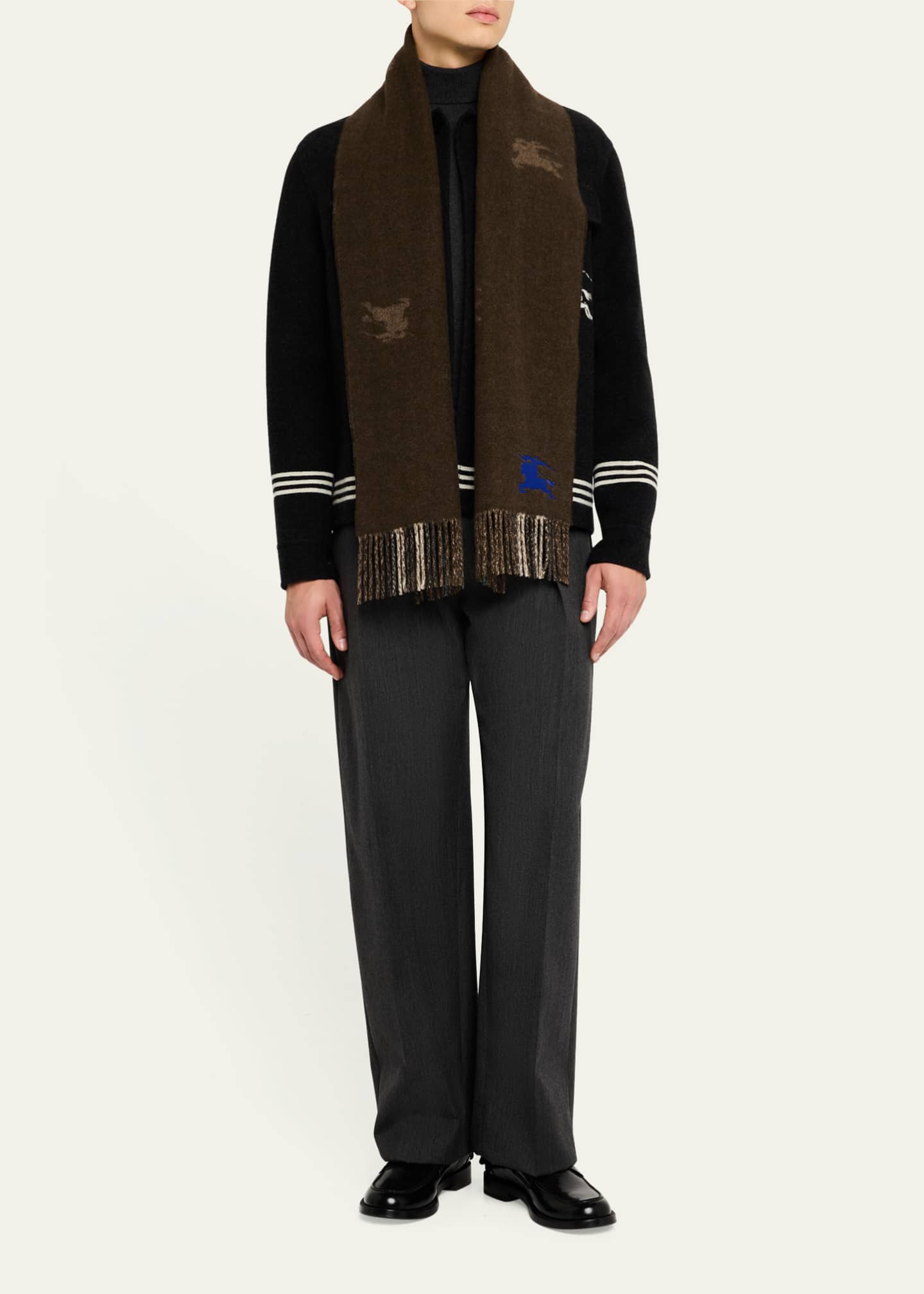Burberry Men's Reversible Cashmere EKD Scarf Image 2 of 5