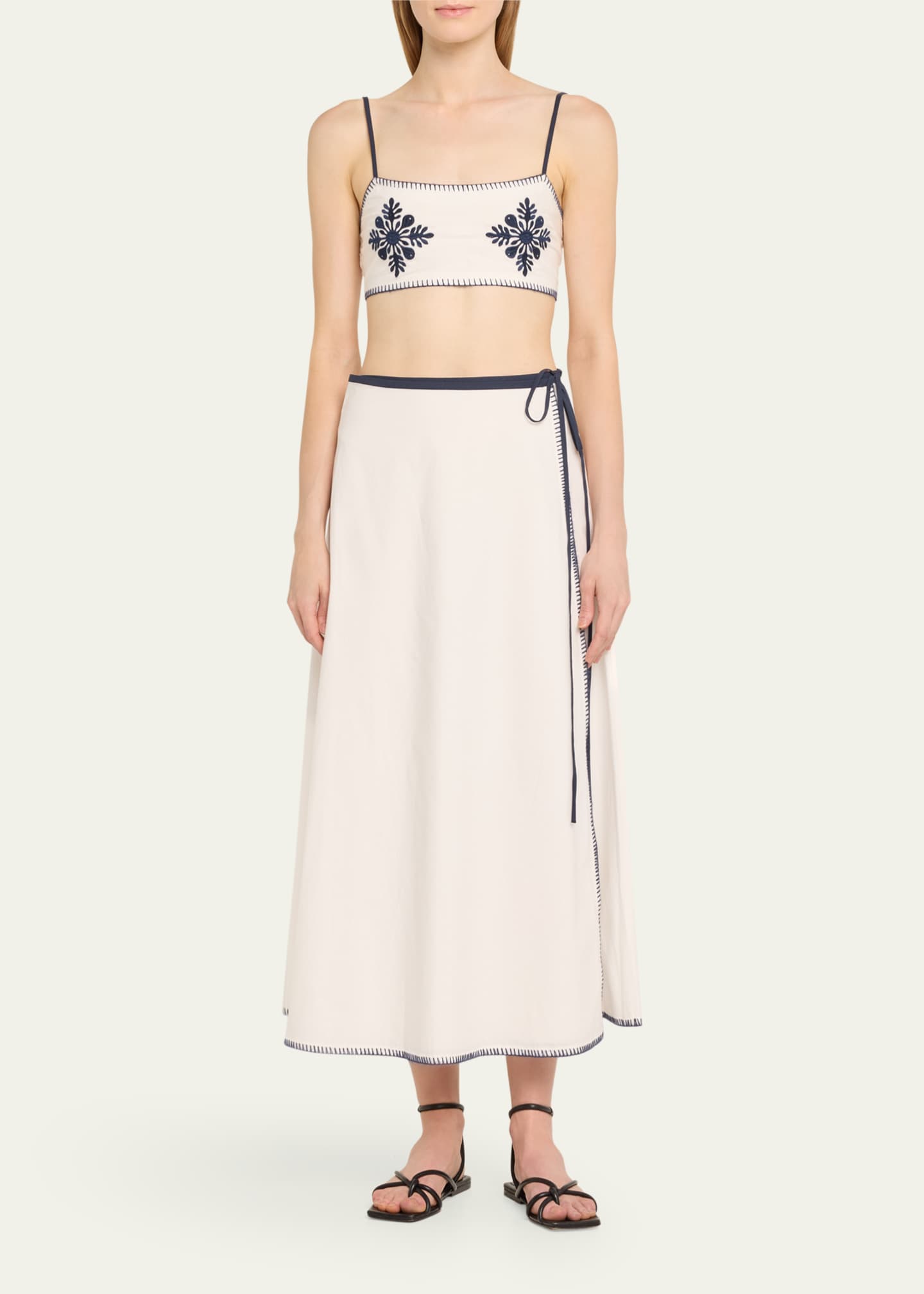 Ciao Lucia Yolanda Embroidered Crop Top Image 2 of 5