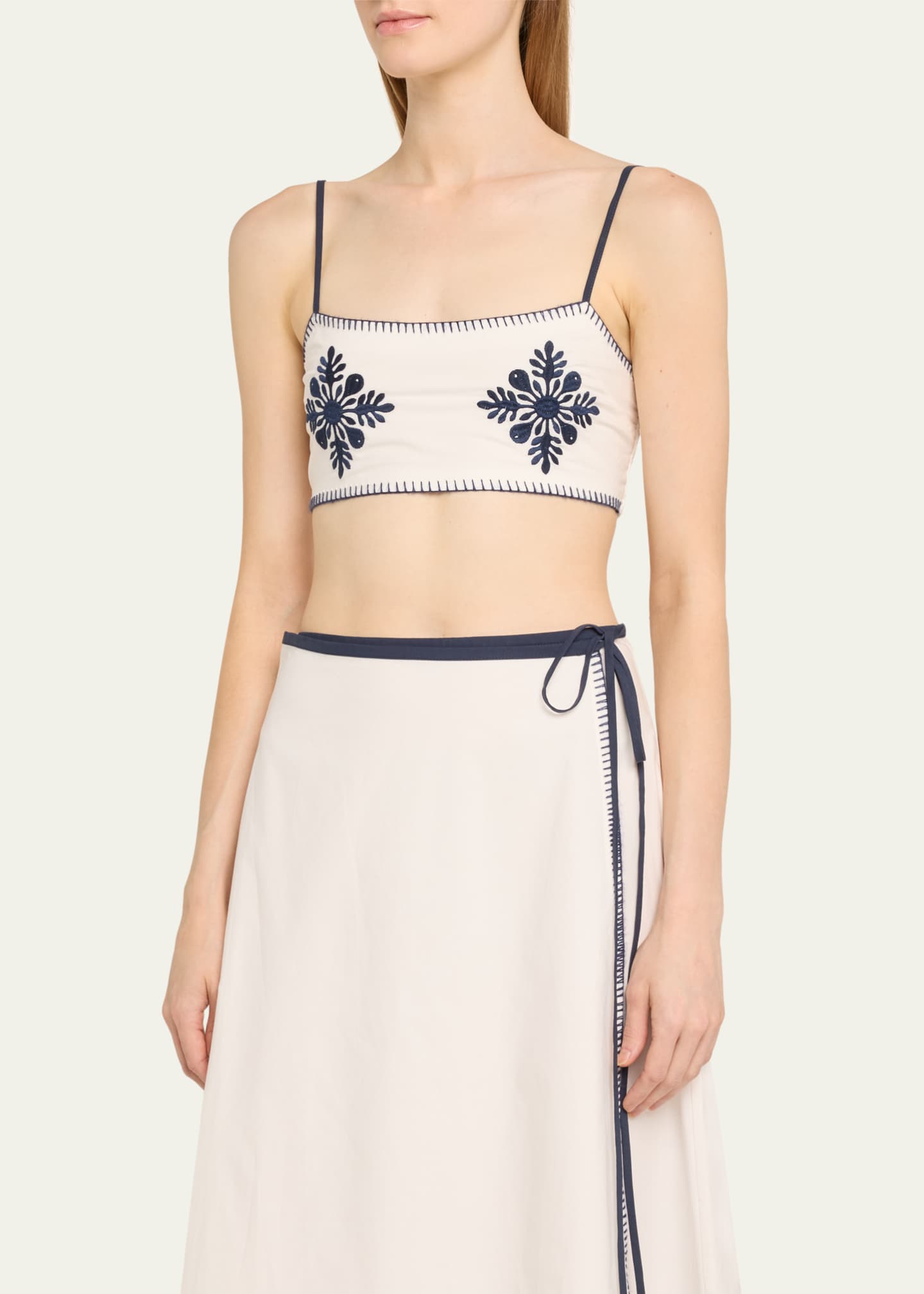 Ciao Lucia Yolanda Embroidered Crop Top Image 4 of 5
