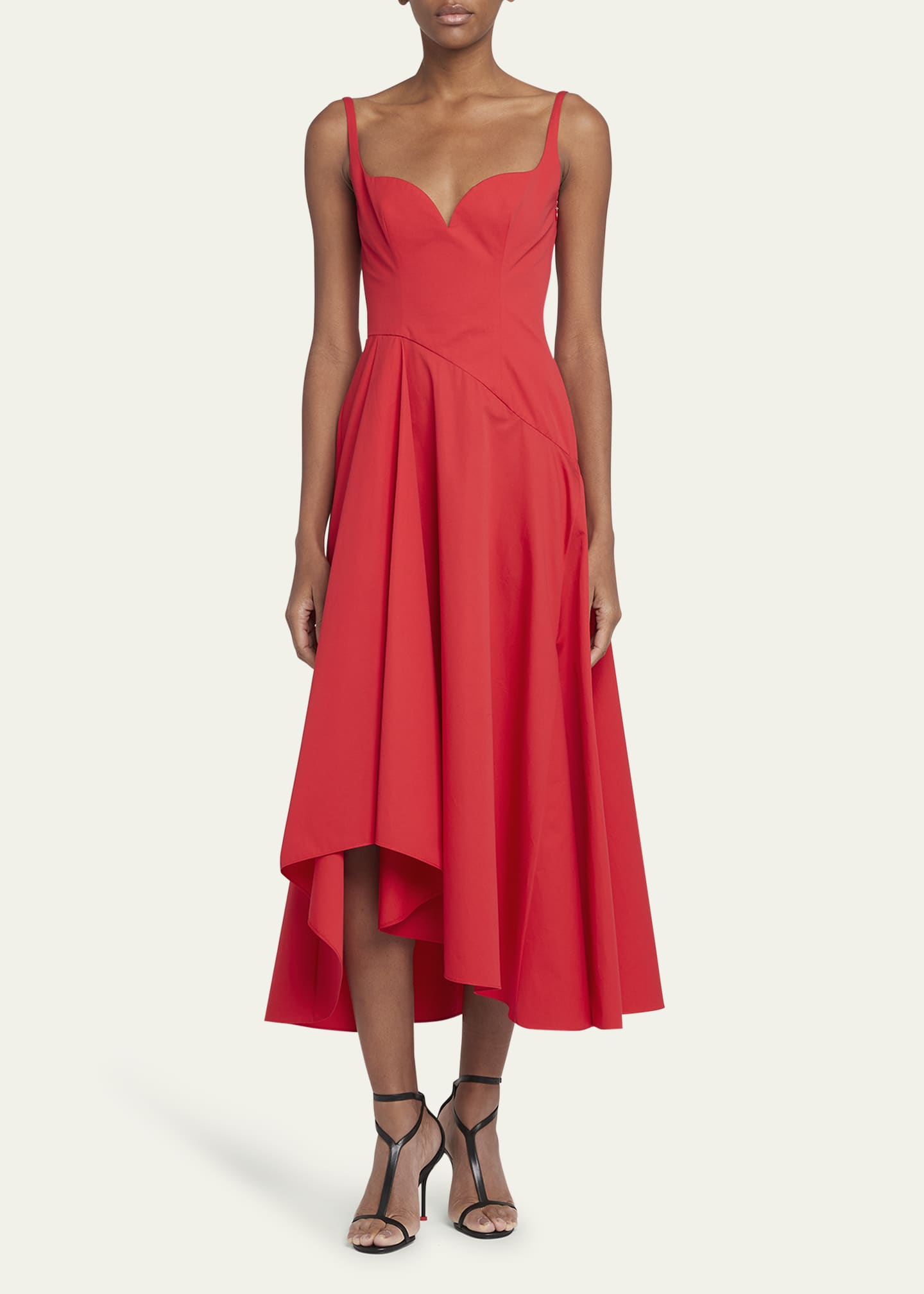 McQueen Sweetheart Midi Dress with Asymmetric Skirt Image 2 of 5