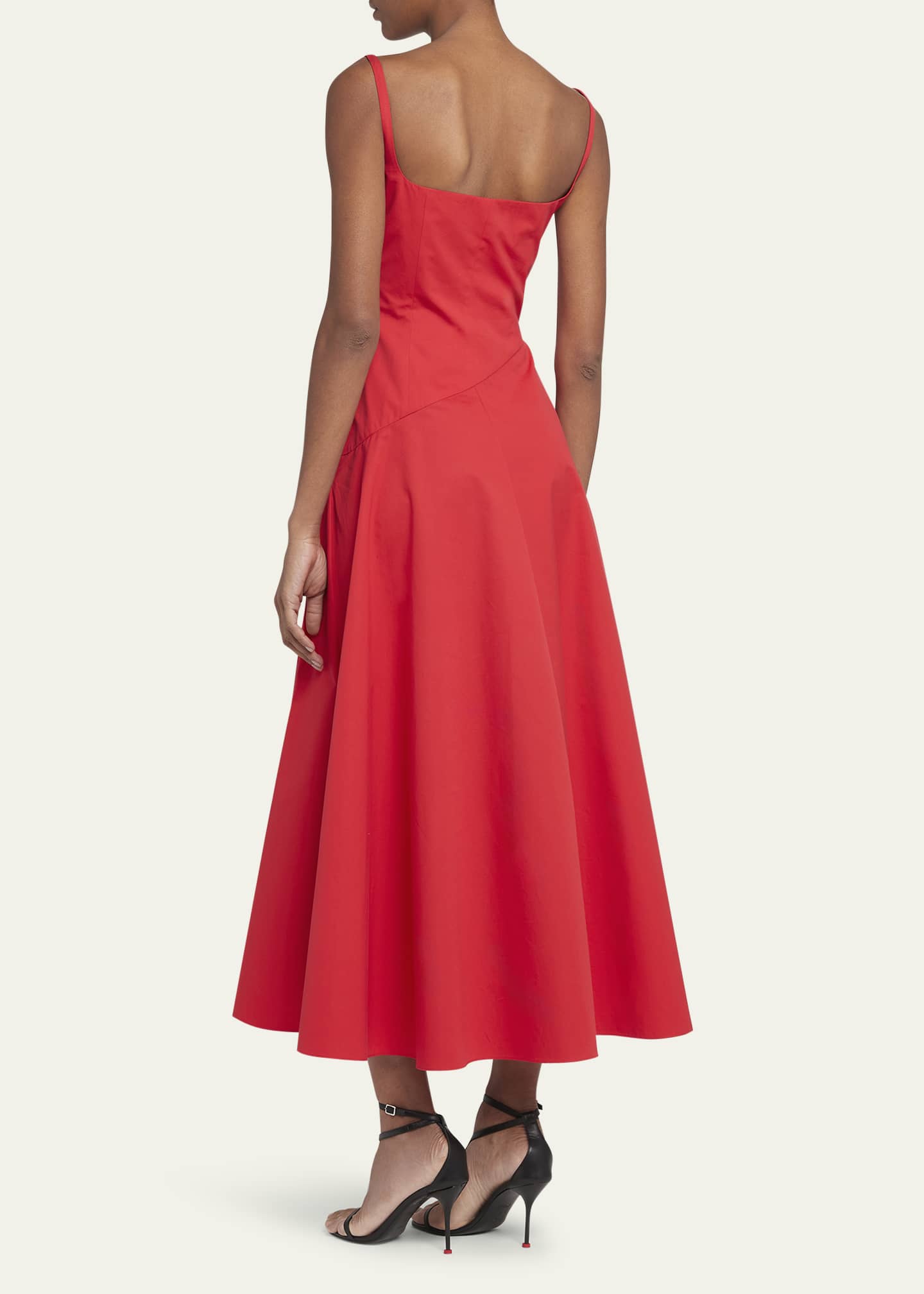 McQueen Sweetheart Midi Dress with Asymmetric Skirt Image 3 of 5
