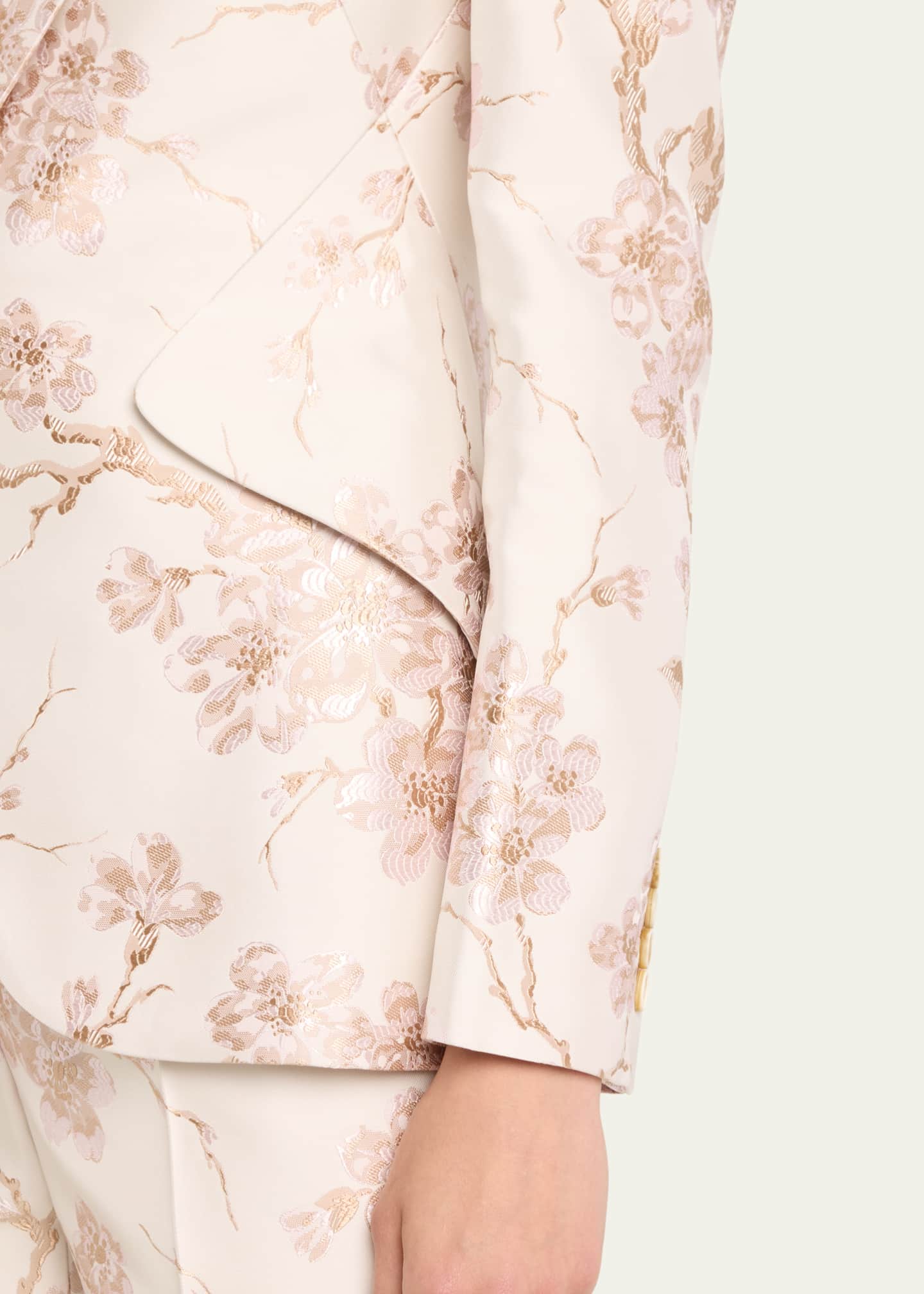 Alexander McQueen Cherry Blossom Jacquard Blazer Jacket - Bergdorf Goodman