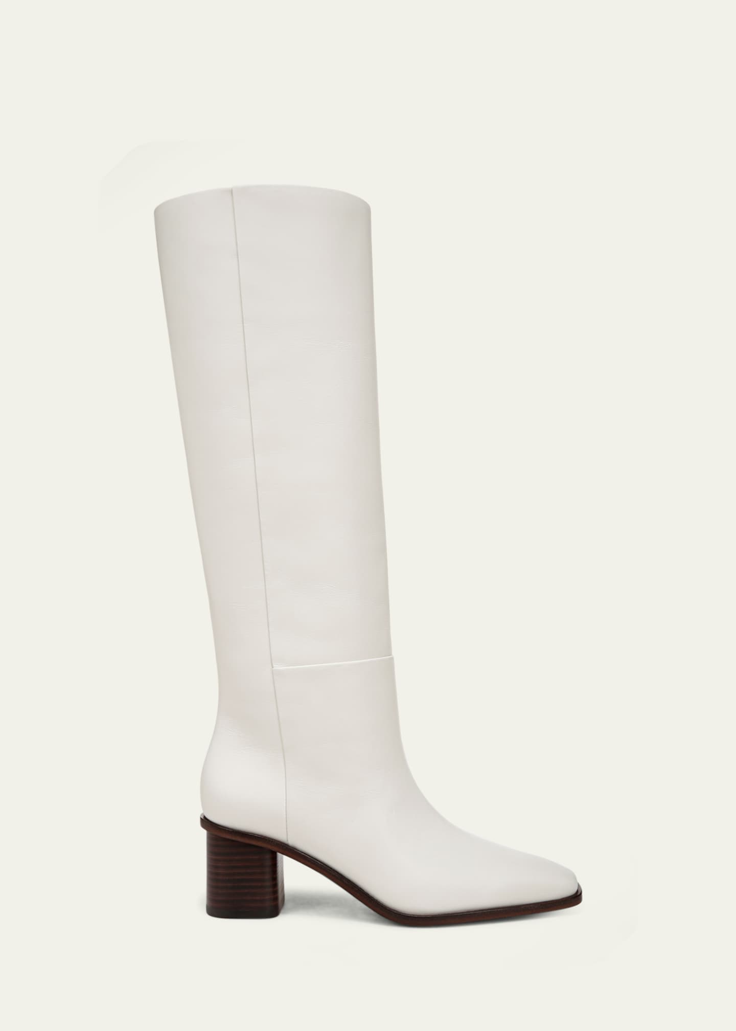 Vince Gerrie Leather Square-Toe Knee Boots Image 1 of 4