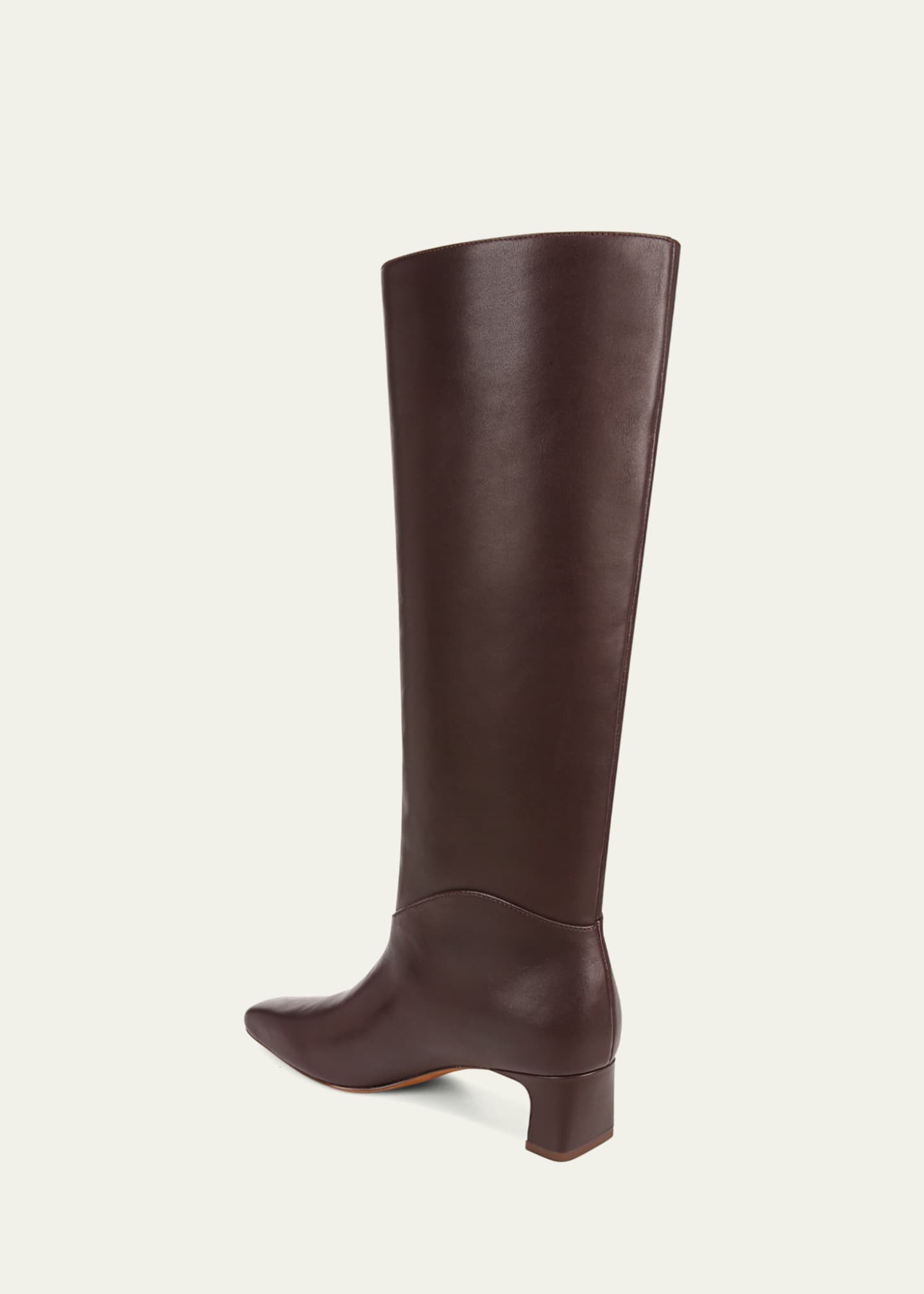 Calfskin Kitten-Heel Knee Boots