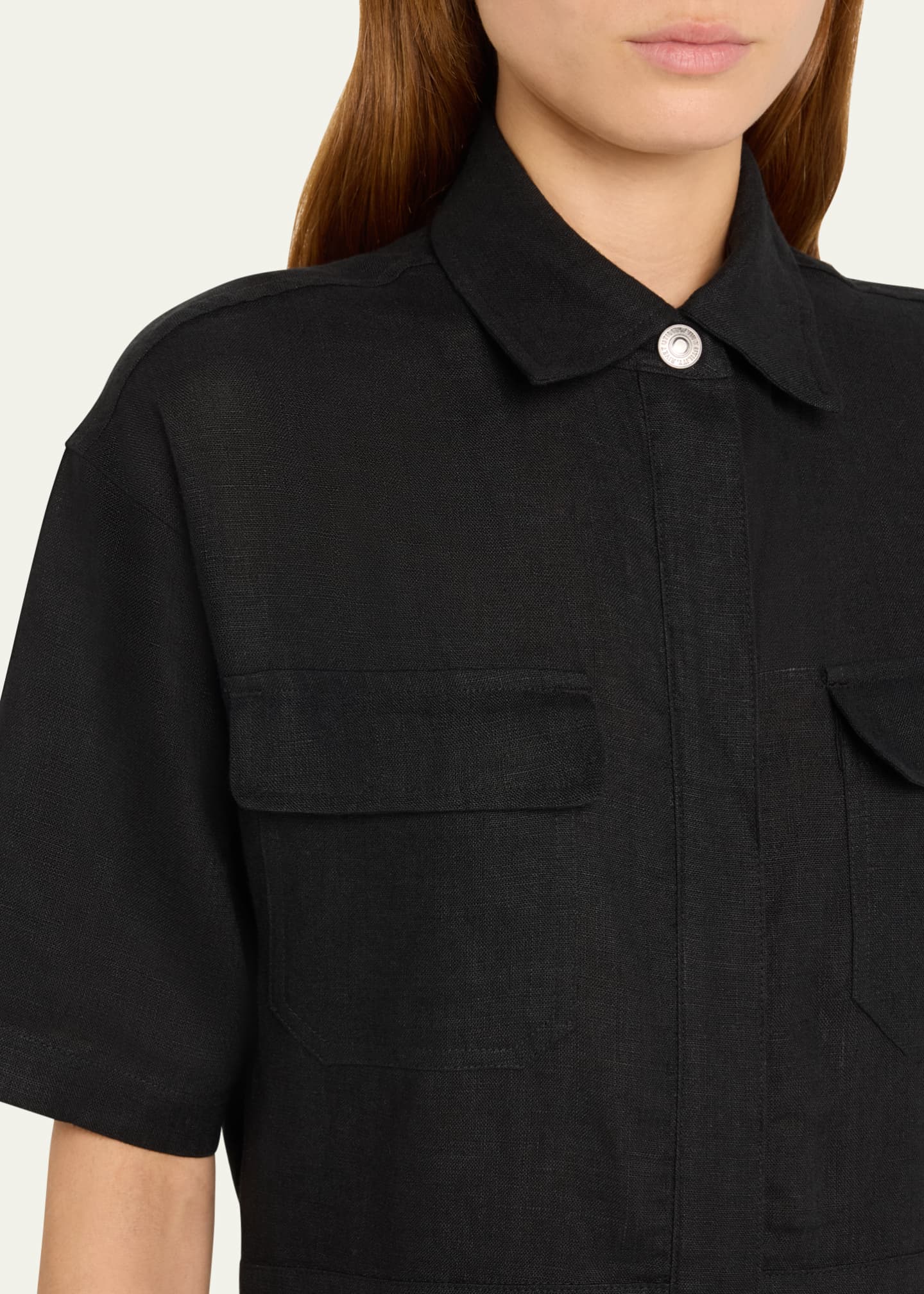 Rivet Utility Dynamo ShortSleeve Linen Jumpsuit Bergdorf Goodman