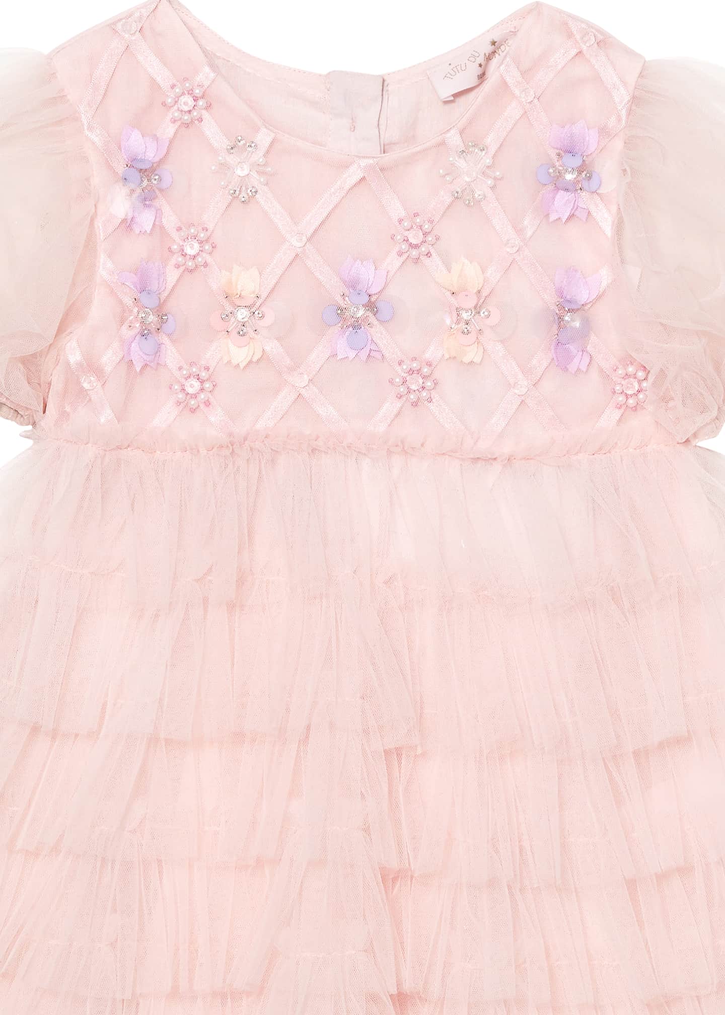 Tutu Du Monde Girl's Bebe Embellished Lattice Tulle Dress, Size Newborn ...