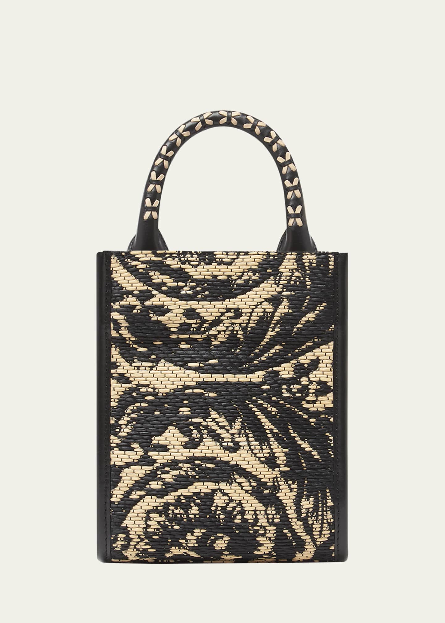 Versace Men's Barocco Raffia Mini Tote Bag Image 3 of 5
