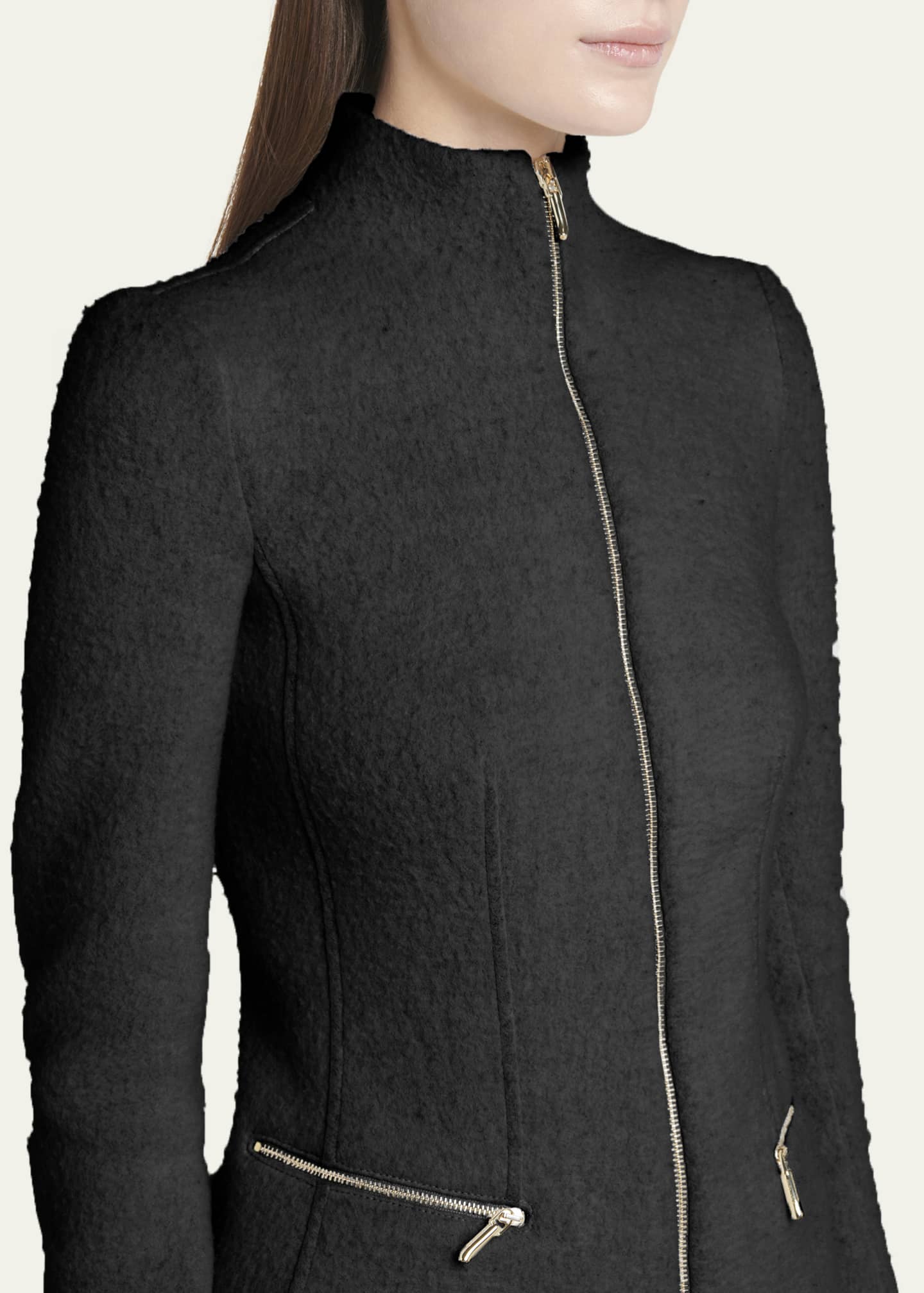 Giorgio Armani Cashmere-Blend Zip-Front Knit Jacket - Bergdorf Goodman