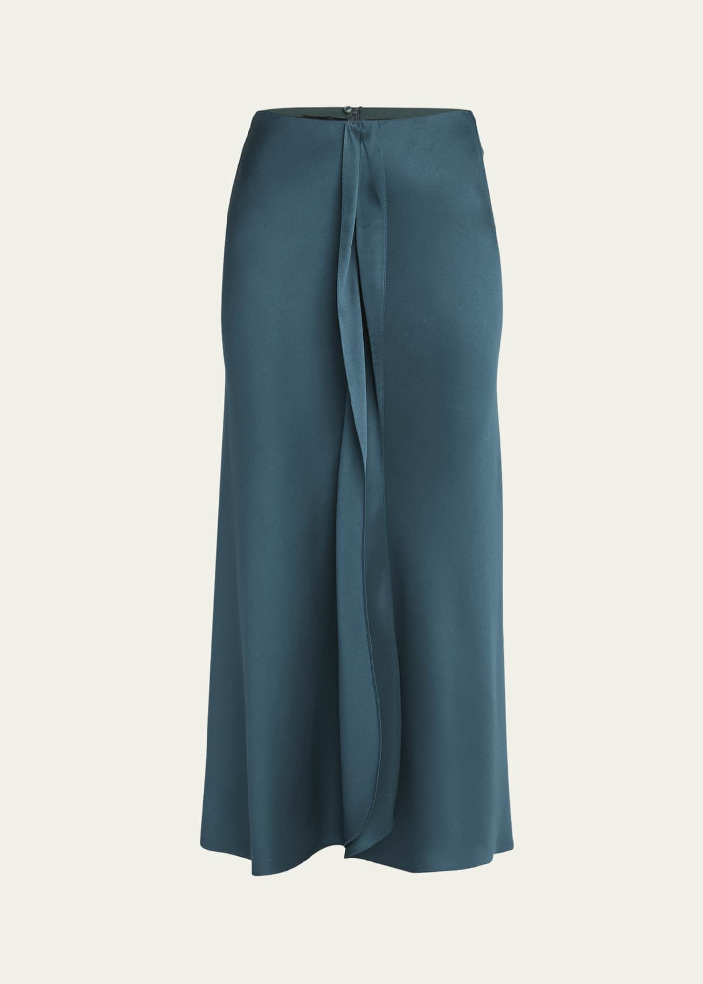 Giorgio Armani Silk Center-Pleat Midi Skirt Image 1 of 5