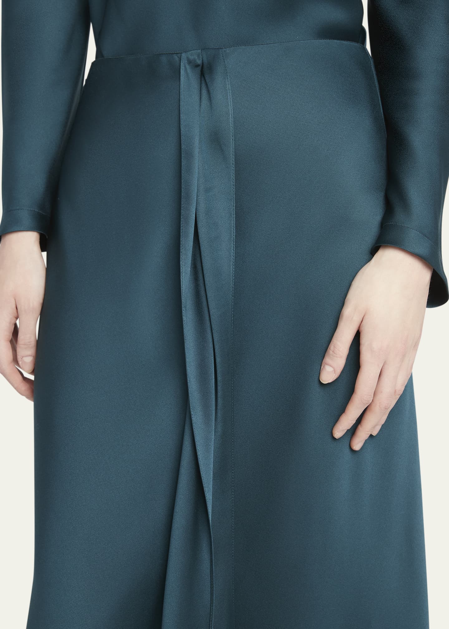 Giorgio Armani Silk Center-Pleat Midi Skirt Image 5 of 5
