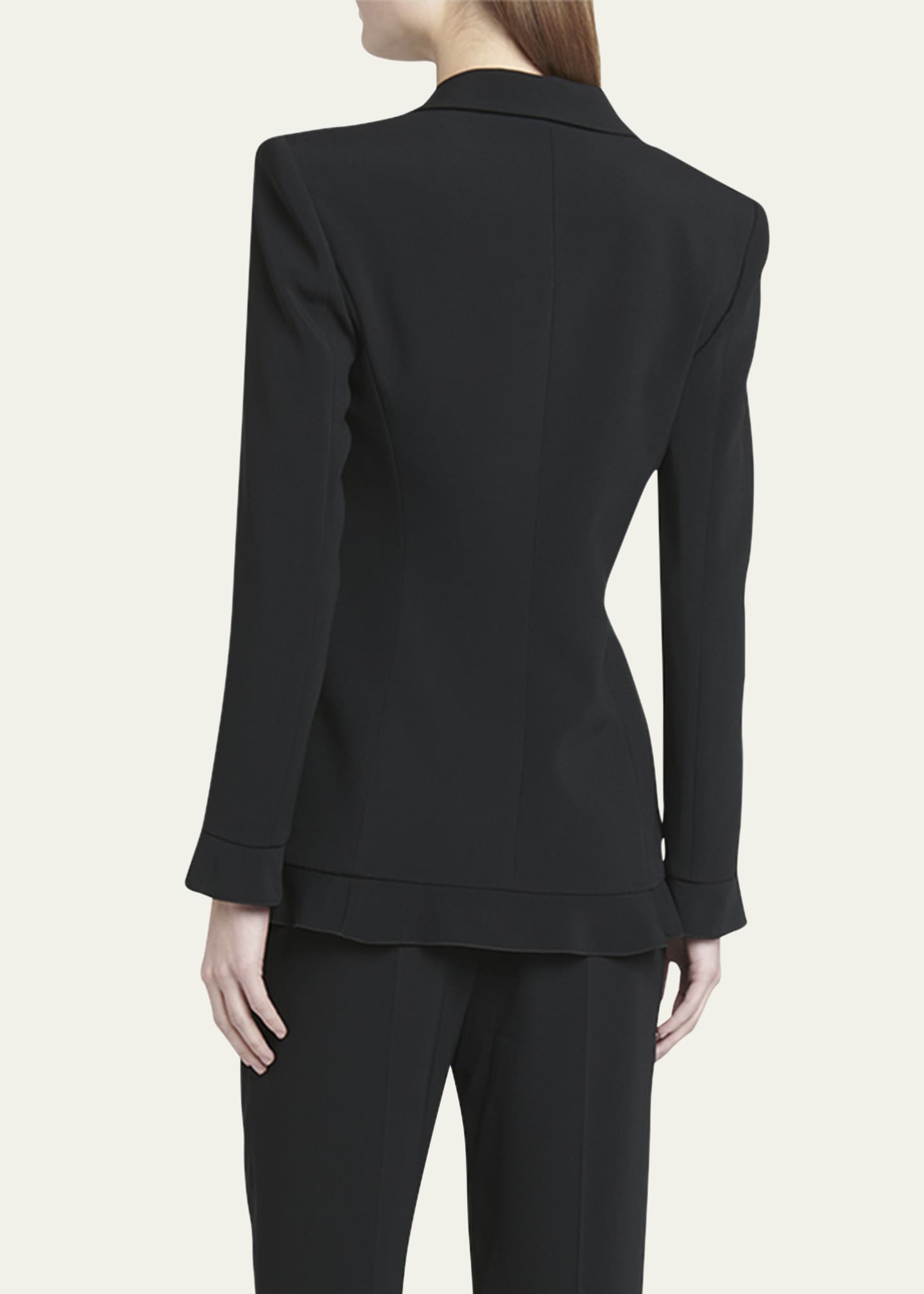 Giorgio Armani Cady Blazer Jacket with Ruffle Underlay Image 3 of 5
