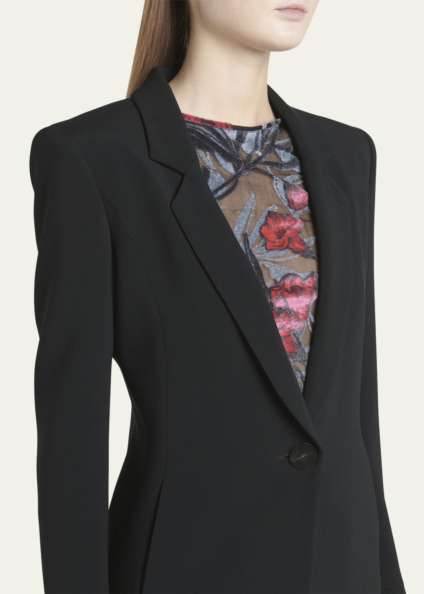 Giorgio Armani Cady Blazer Jacket with Ruffle Underlay Image 5 of 5