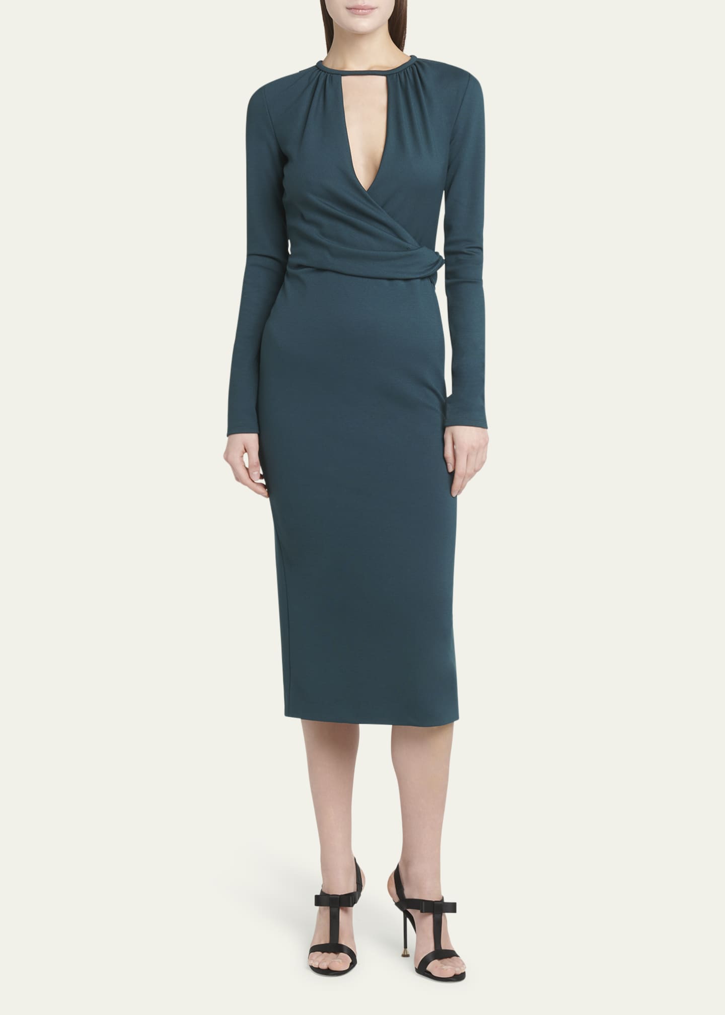 Giorgio Armani Keyhole Milano Jersey Sheath Dress Image 2 of 5