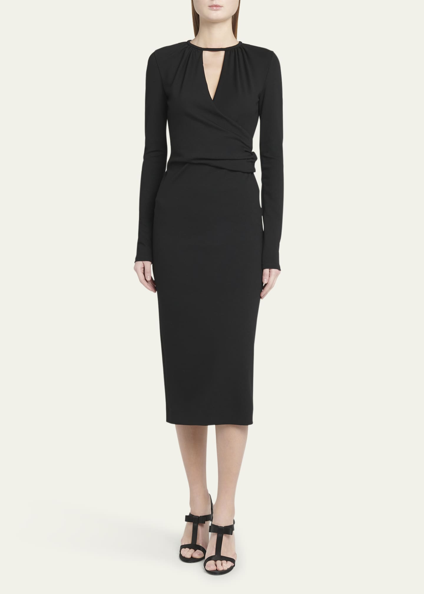 Giorgio Armani Keyhole Milano Jersey Sheath Dress Image 2 of 5