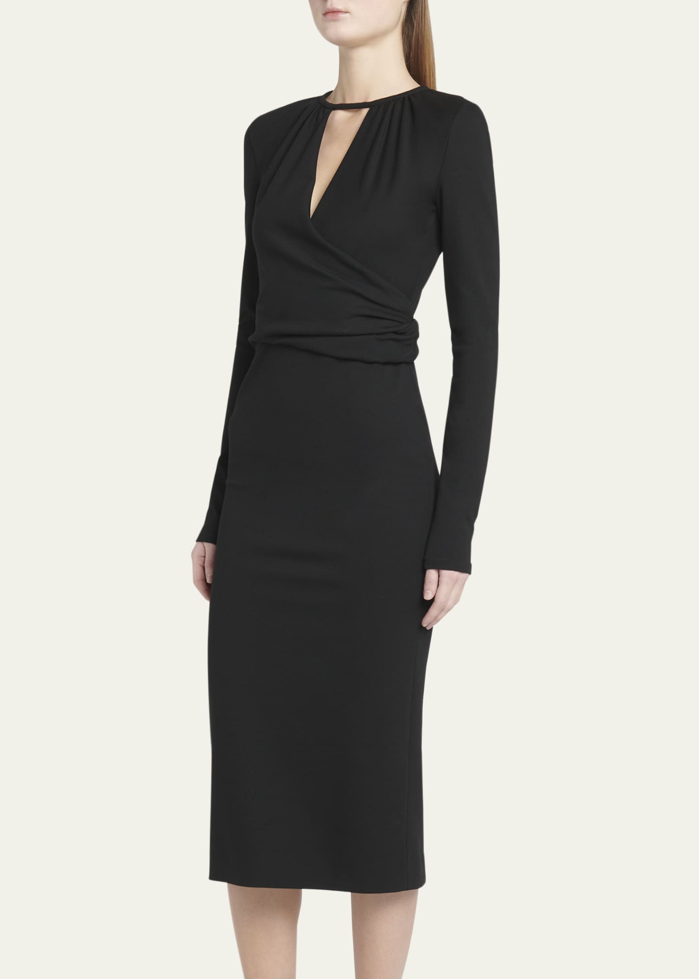 Giorgio Armani Keyhole Milano Jersey Sheath Dress Image 4 of 5