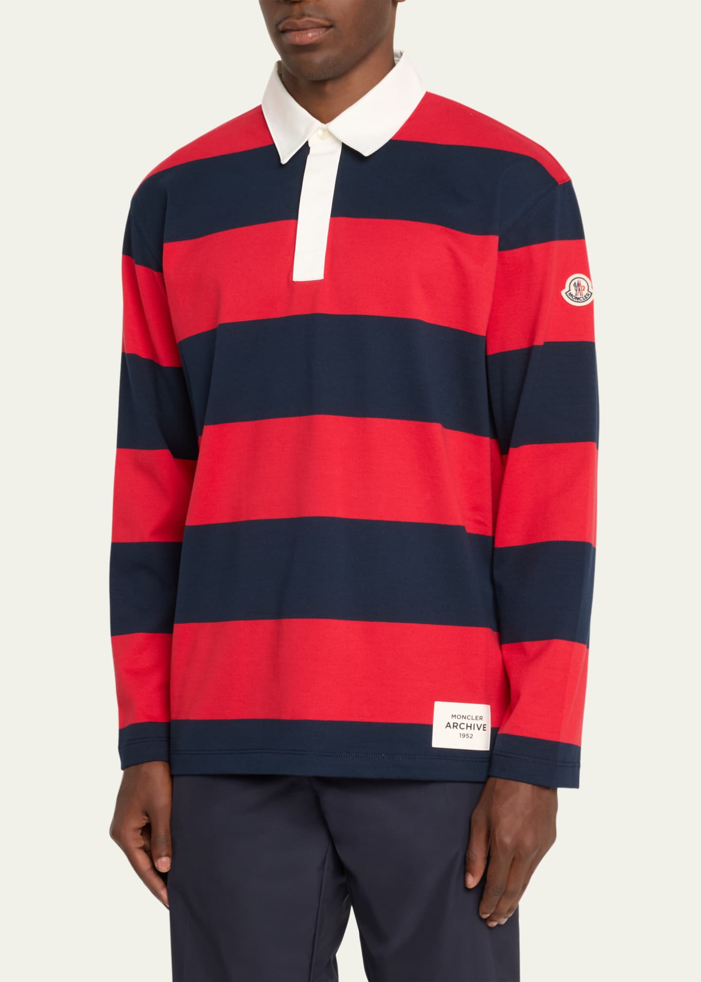 Moncler striped polo hot sale