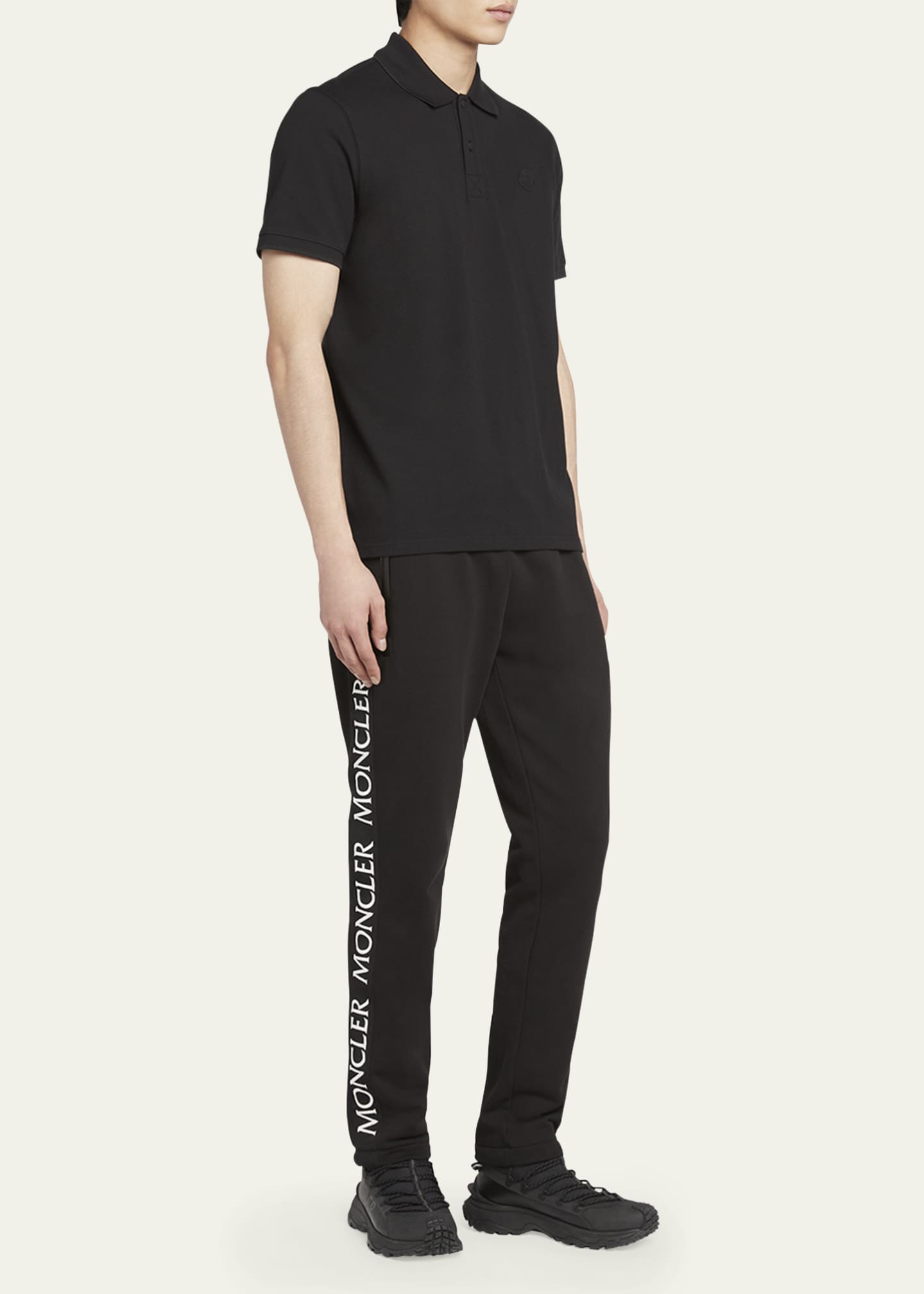 Moncler Men's Logo Cotton Pique Polo Image 2 of 5