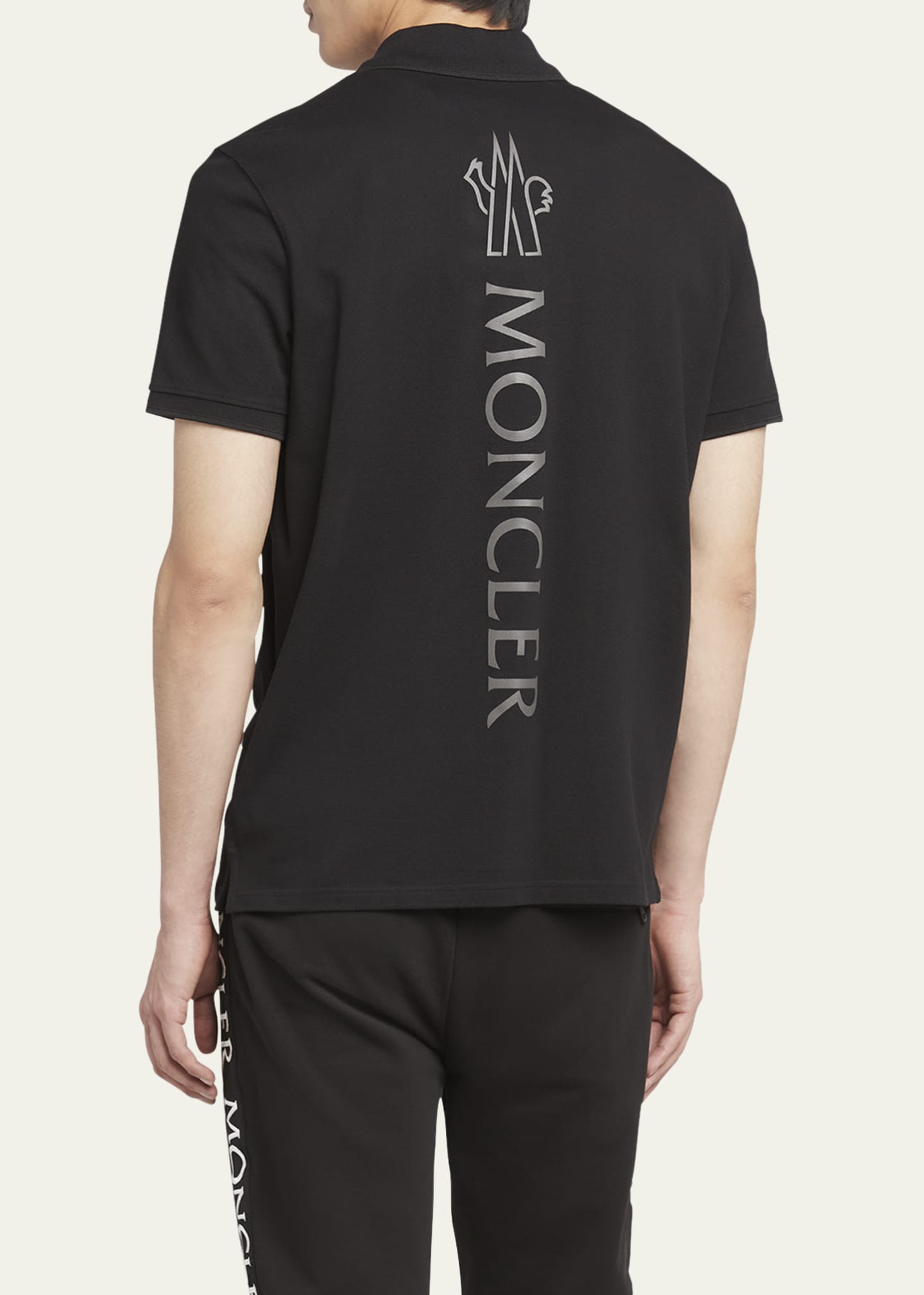 Moncler Men's Logo Cotton Pique Polo Image 3 of 5