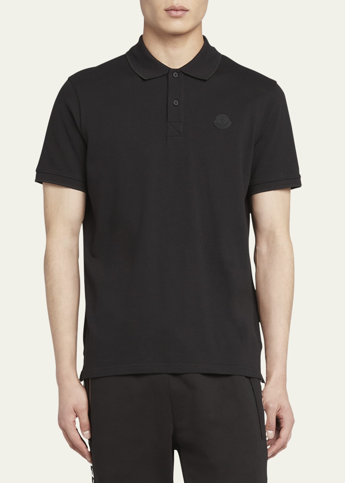 Moncler Men's Logo Cotton Pique Polo Image 4 of 5