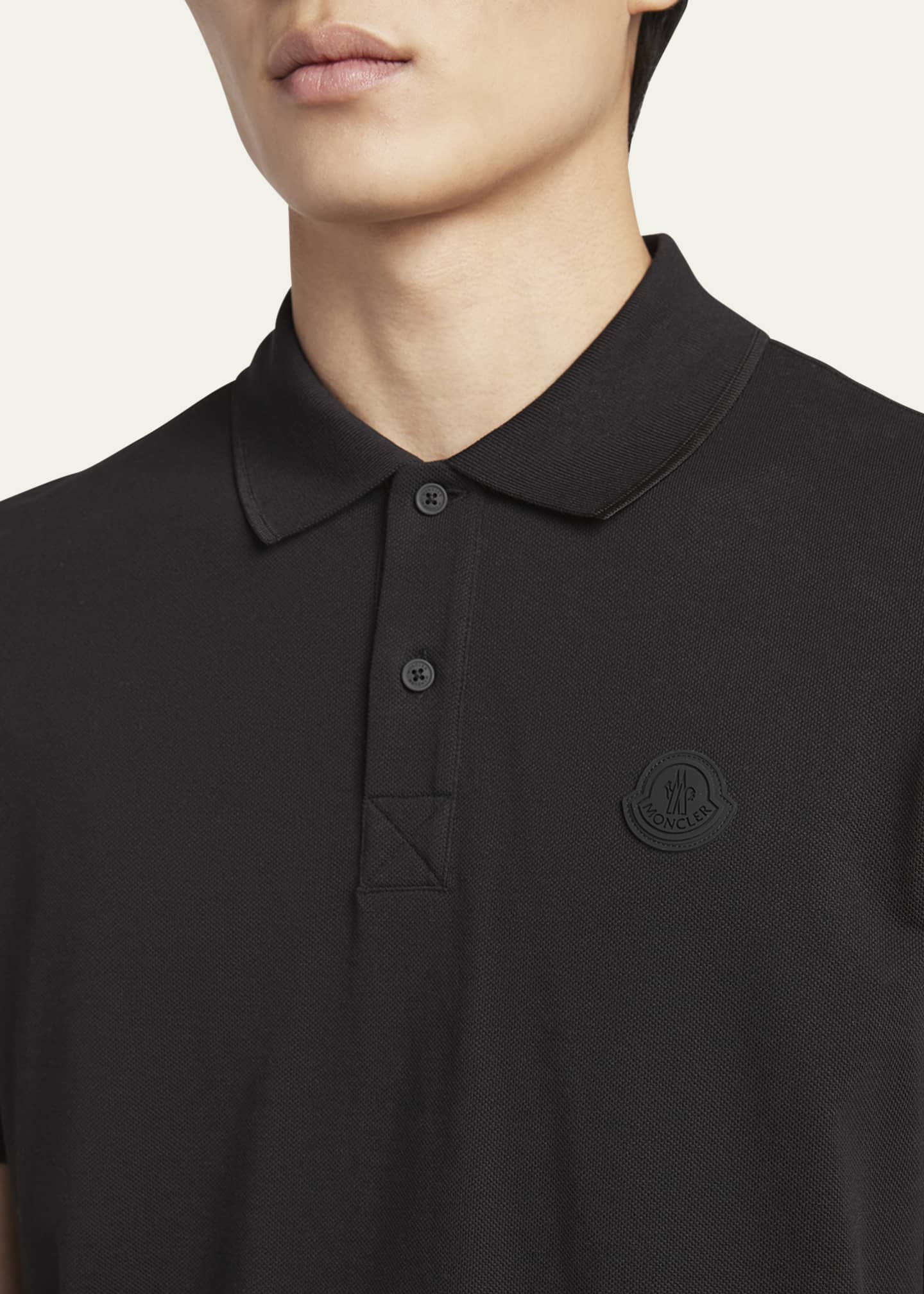 Moncler Men's Logo Cotton Pique Polo Image 5 of 5