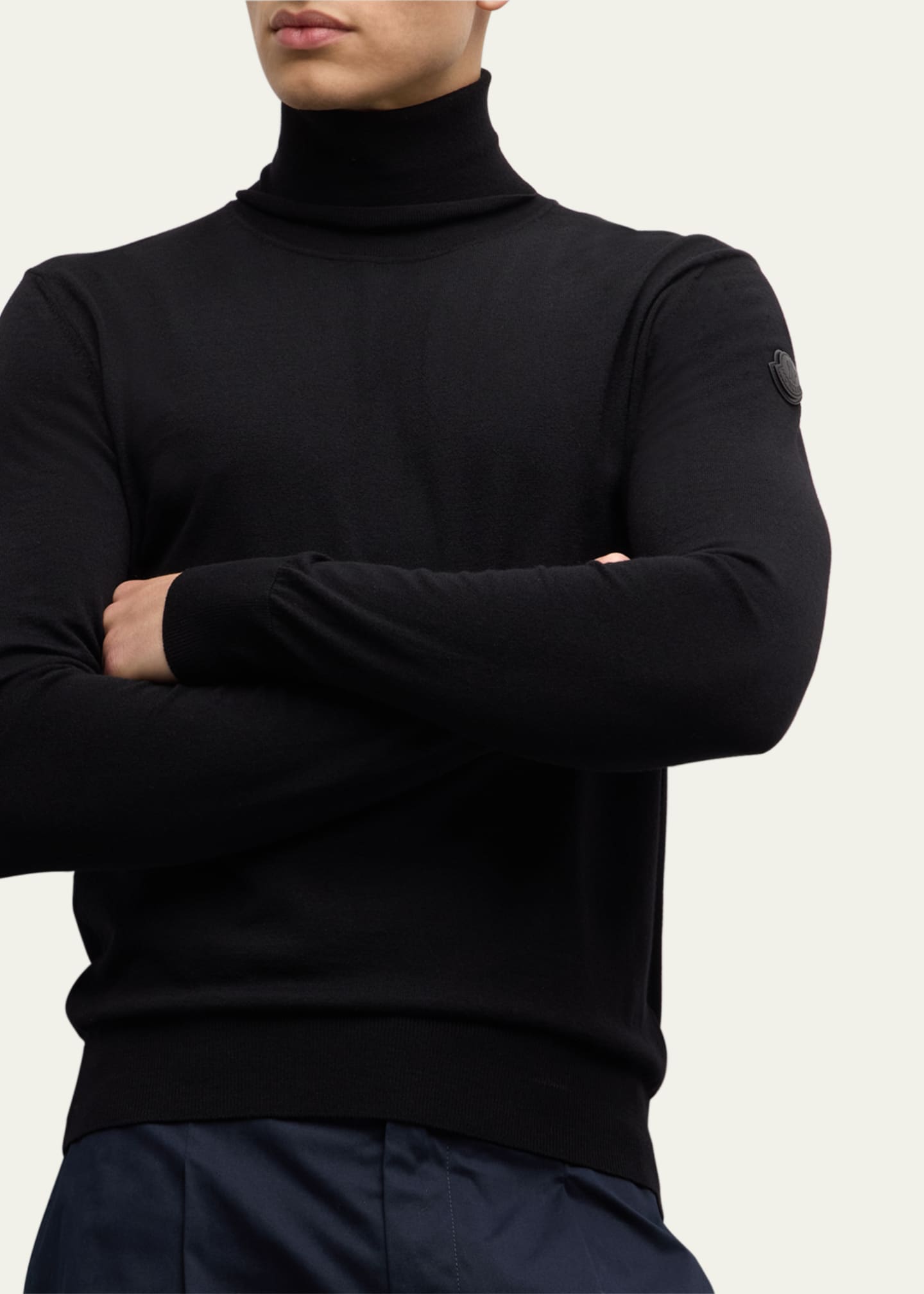 Moncler Men's Solid Wool Turtleneck Sweater - Bergdorf Goodman
