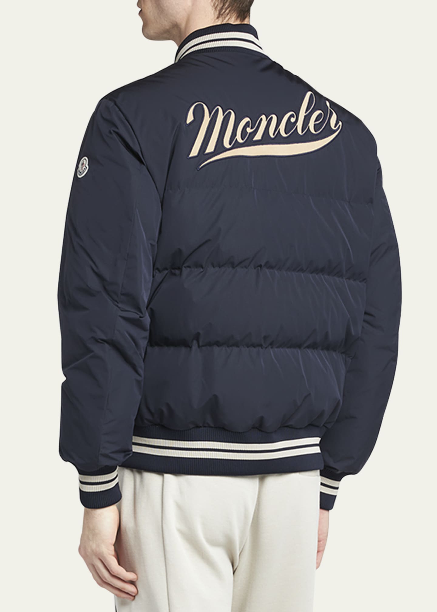 Moncler Men's Lateltin Padded Varsity Bomber Jacket - Bergdorf Goodman