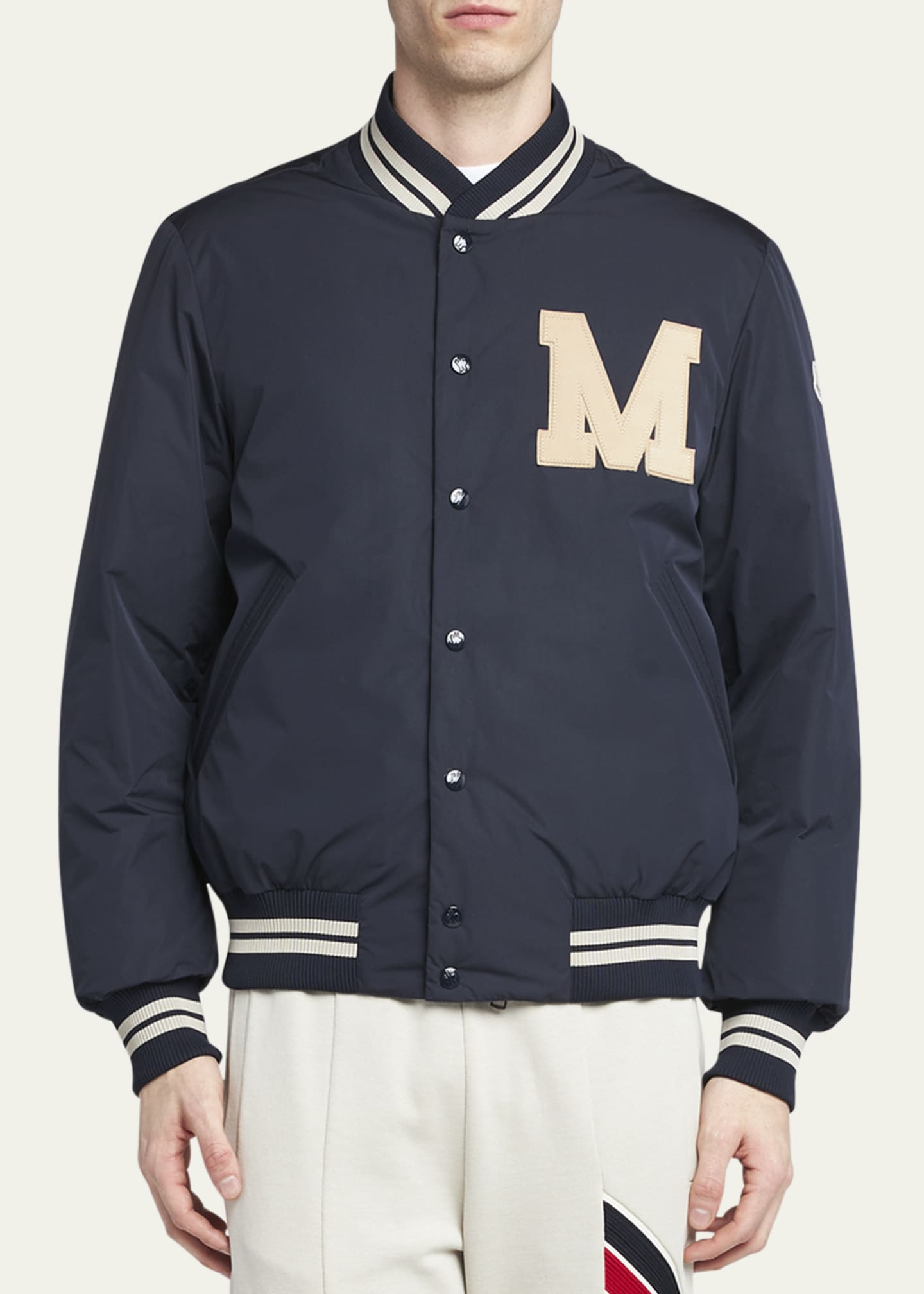Moncler Men's Lateltin Padded Varsity Bomber Jacket - Bergdorf Goodman