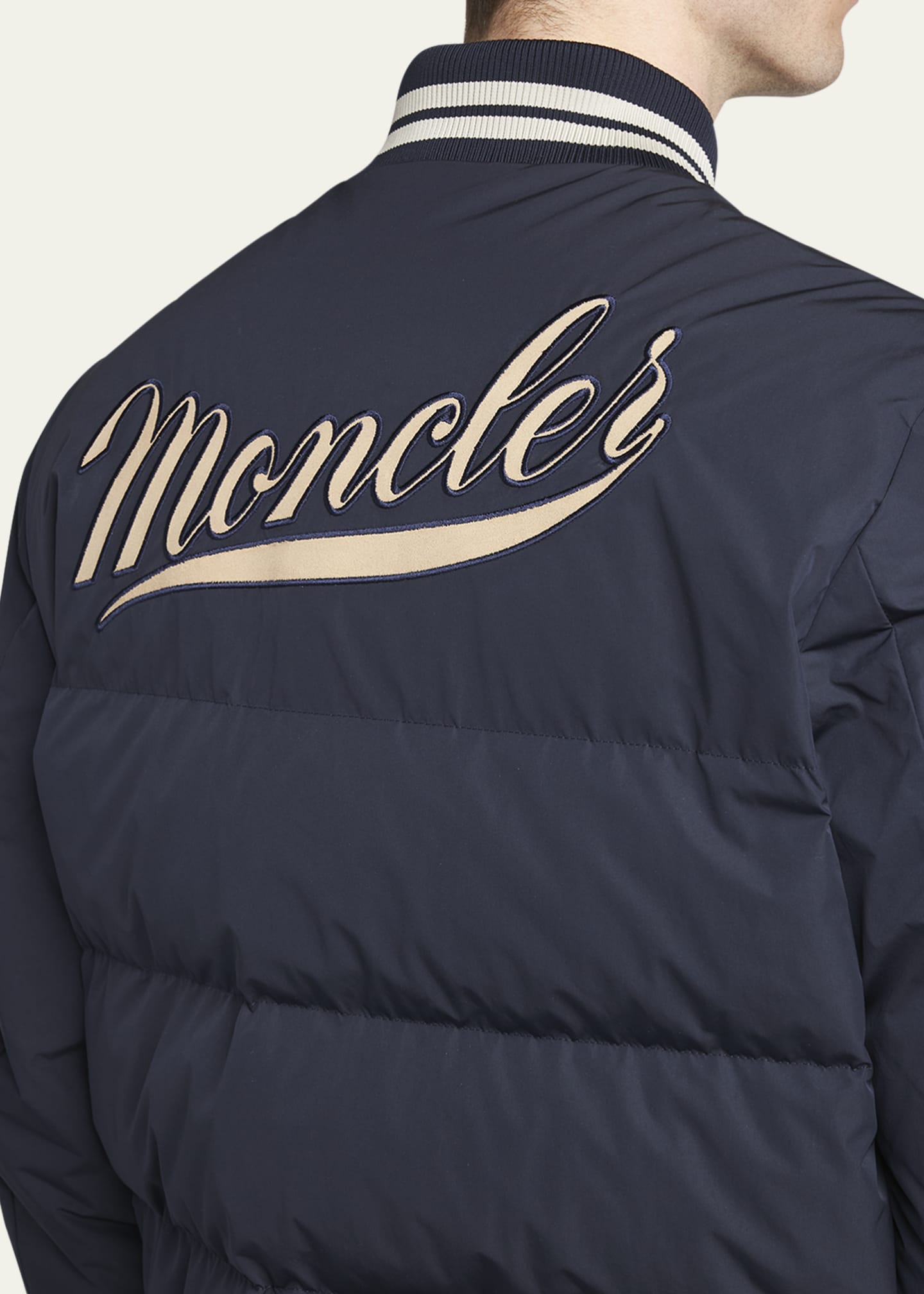 Moncler Men's Lateltin Padded Varsity Bomber Jacket - Bergdorf Goodman
