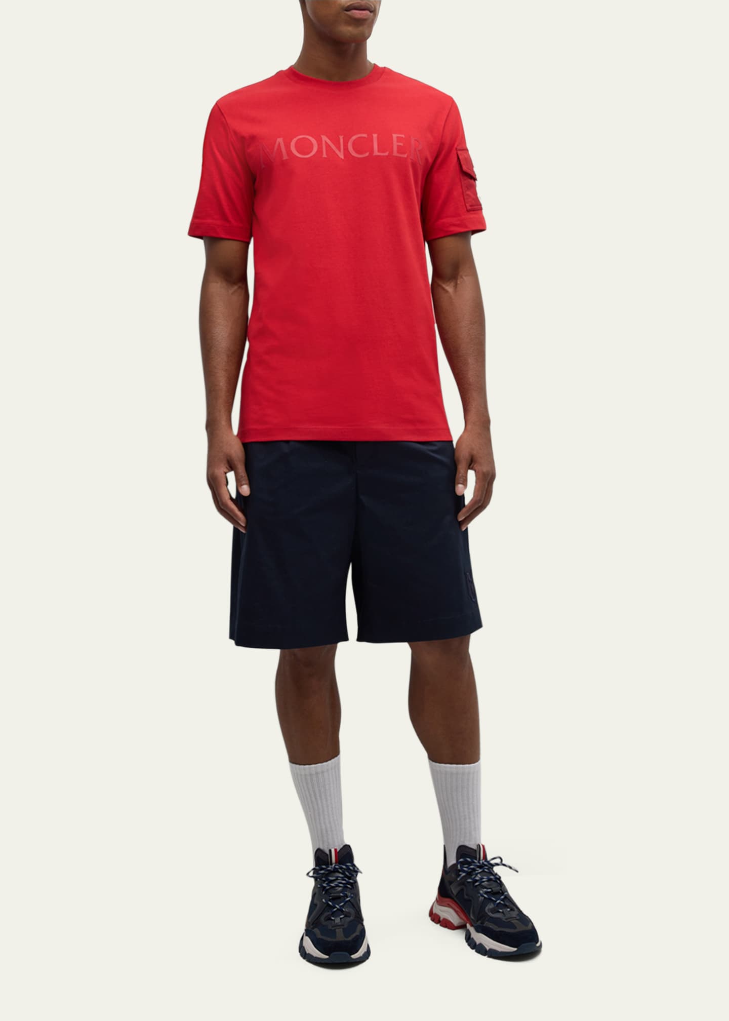 Moncler Men's Laminated Logo T-Shirt - Bergdorf Goodman
