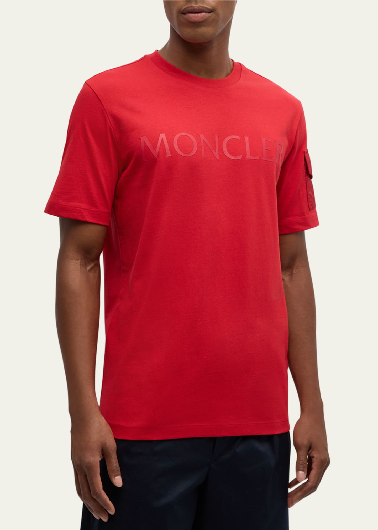Moncler Men's Laminated Logo T-Shirt - Bergdorf Goodman