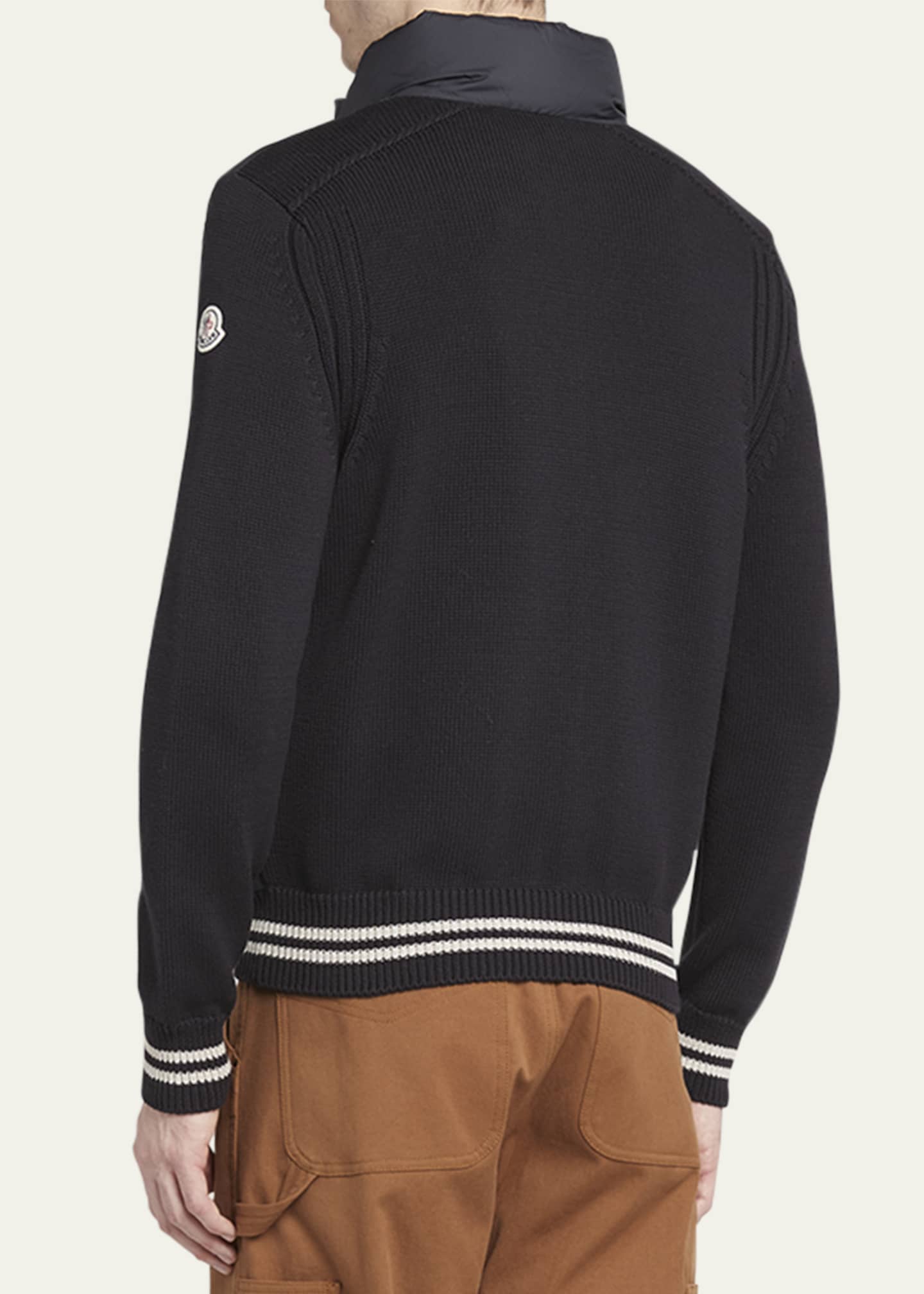 Moncler Men's Padded Zip-Up Knit Cardigan Image 3 of 5