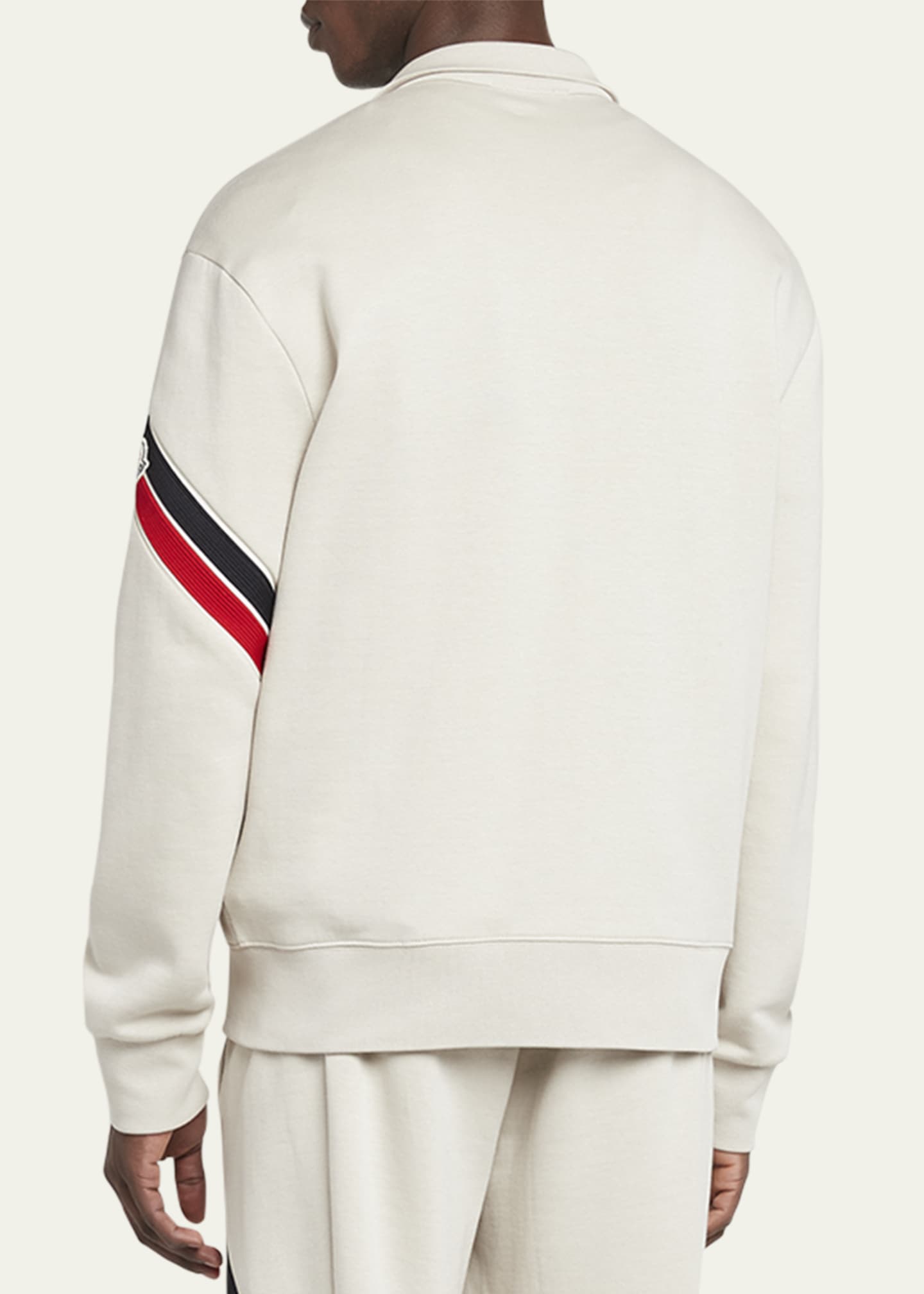 Moncler Men's Zip-Up Jacket with Striped Sleeve Image 3 of 5
