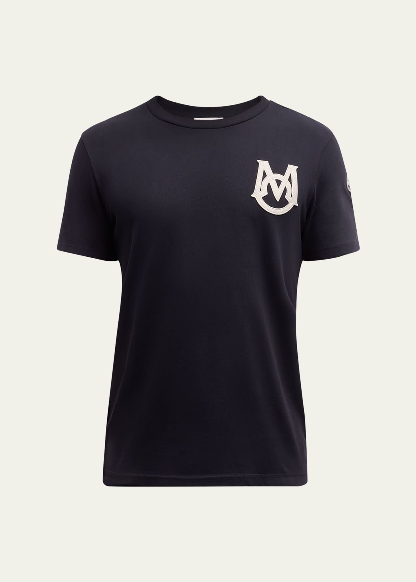 【MONCLER】SS T-SHIRT◆K24028C0000589AZ9 Moncler Men's Check Logo Graphic T-Shirt | Neiman Marcus