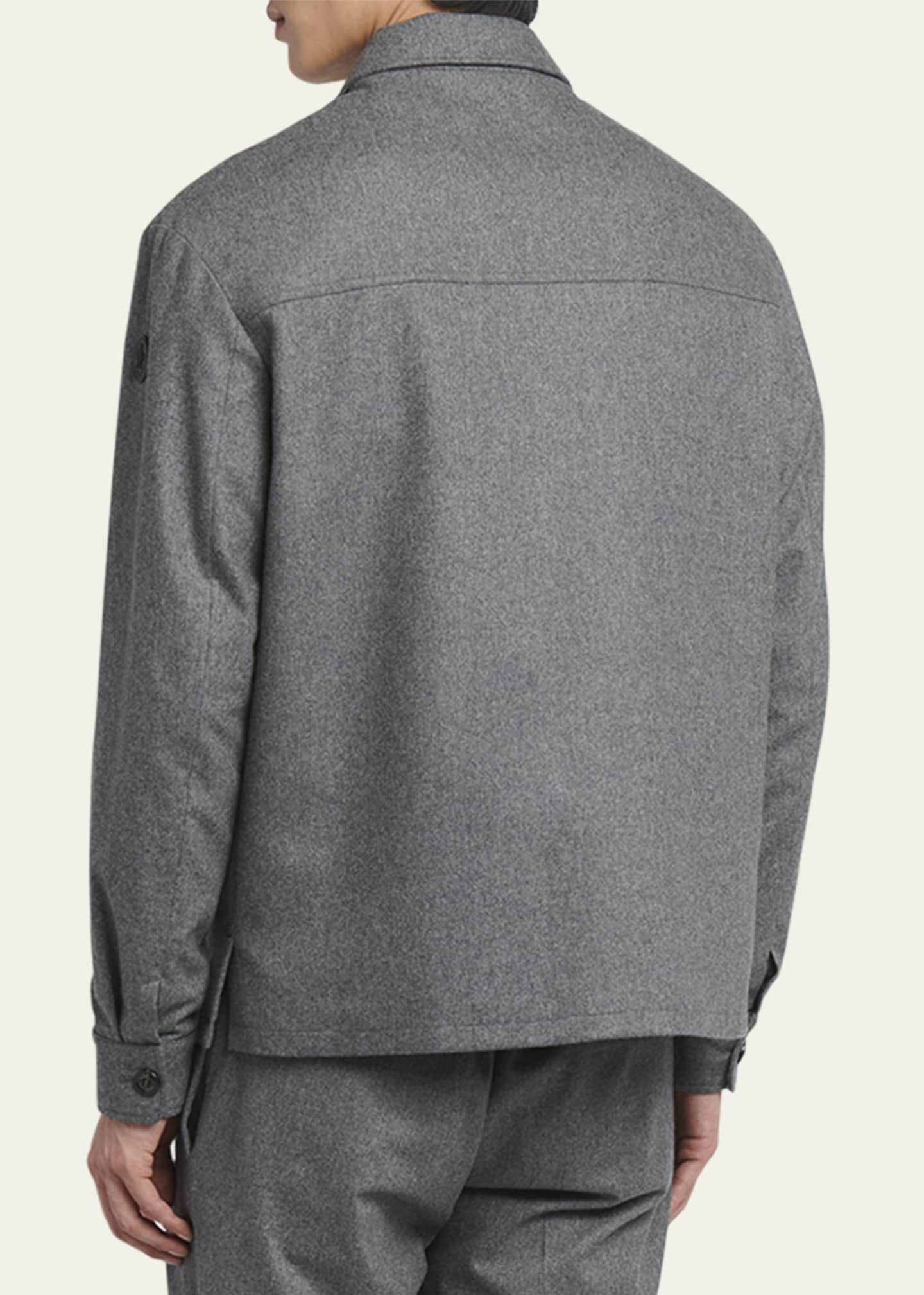 Moncler Men's Cashmere Button-Front Shirt with Pockets Image 3 of 5