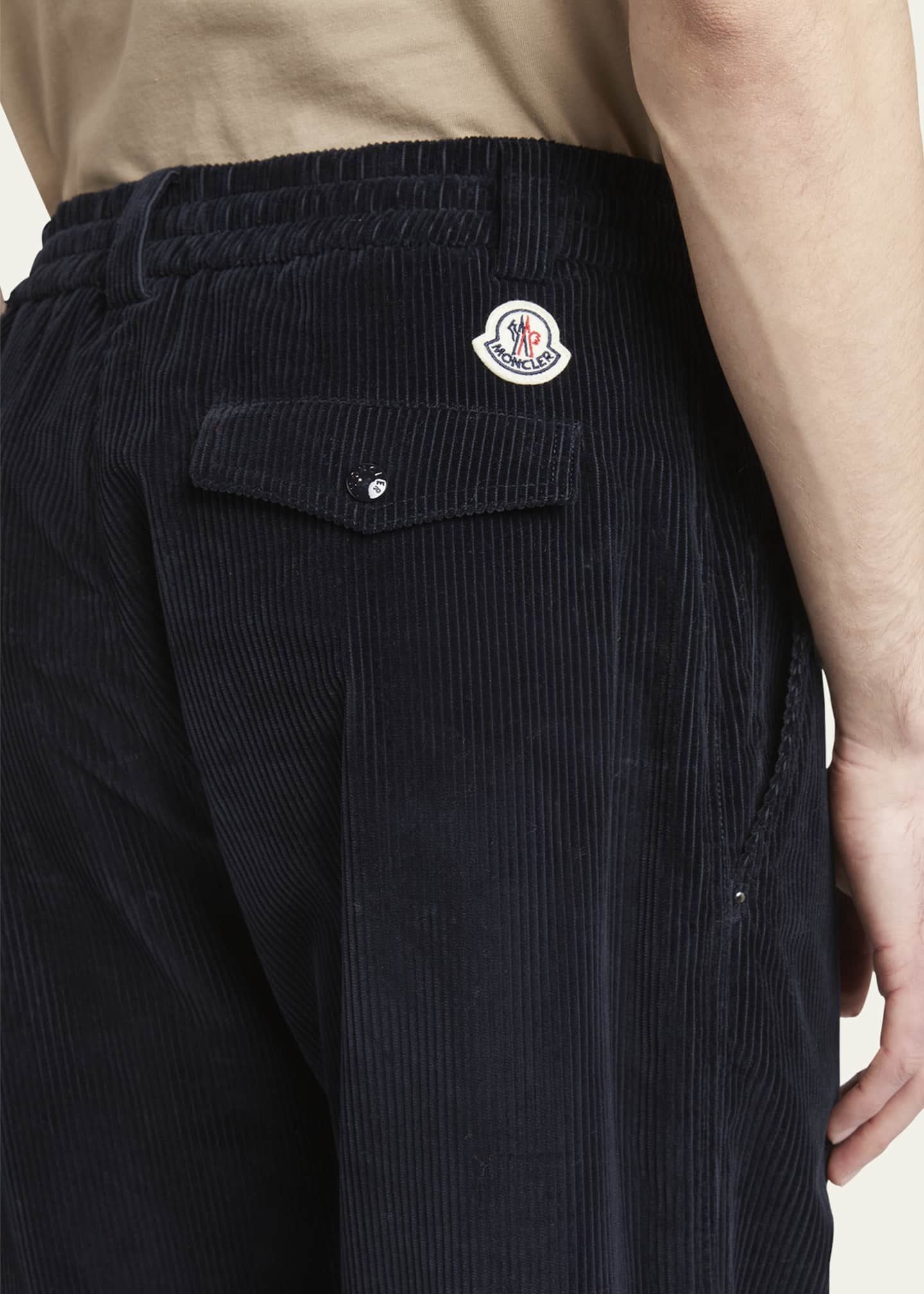 Moncler Men's Corduroy Straight-Leg Pull-On Trousers Image 5 of 5