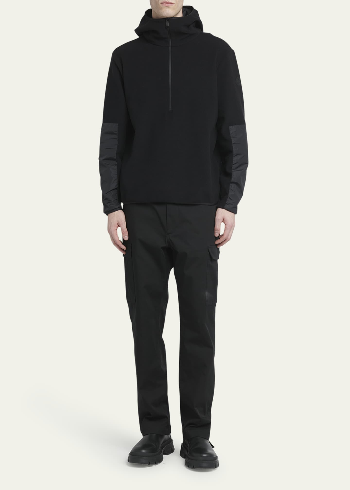 Moncler Men's Half-Zip Fleece Hoodie Image 2 of 5