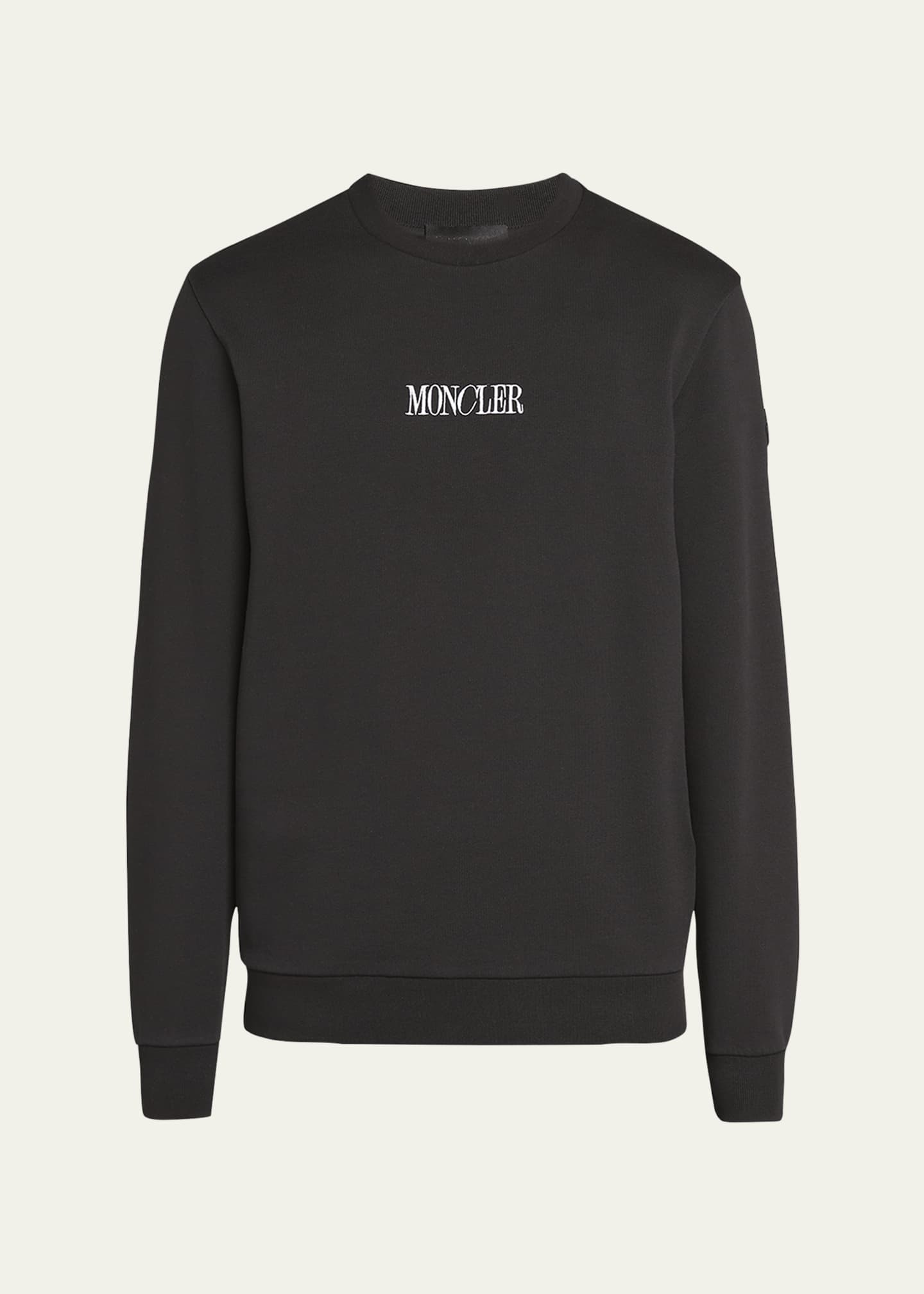 Moncler Men s Small Logo Crewneck Sweatshirt Bergdorf Goodman