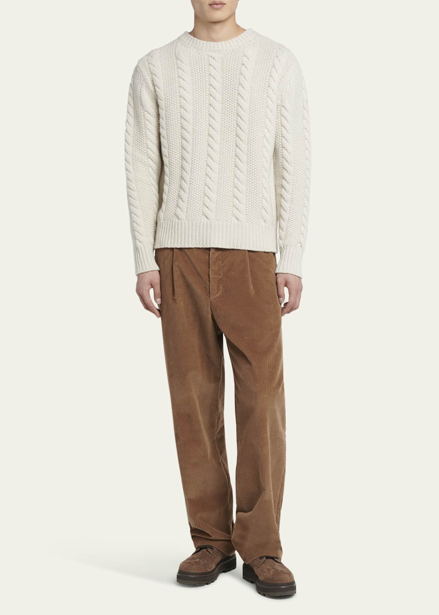 Moncler Men's Cashmere Cable Knit Sweater Image 2 of 5