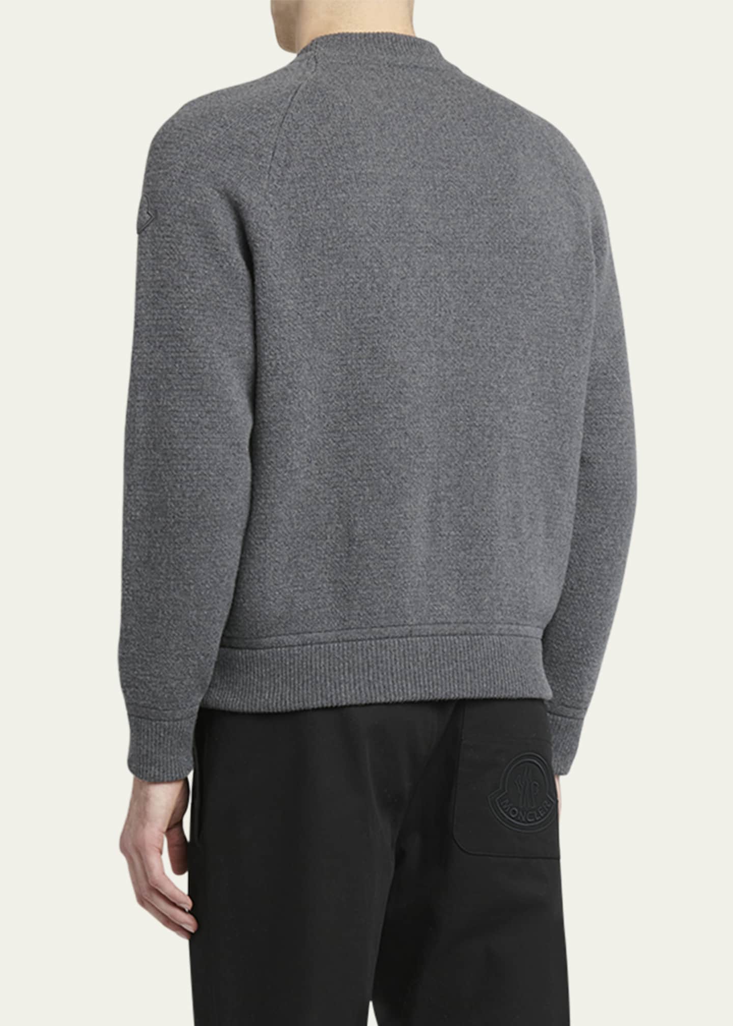 Moncler Men's Cashmere-Wool Raglan Sweater Image 3 of 5