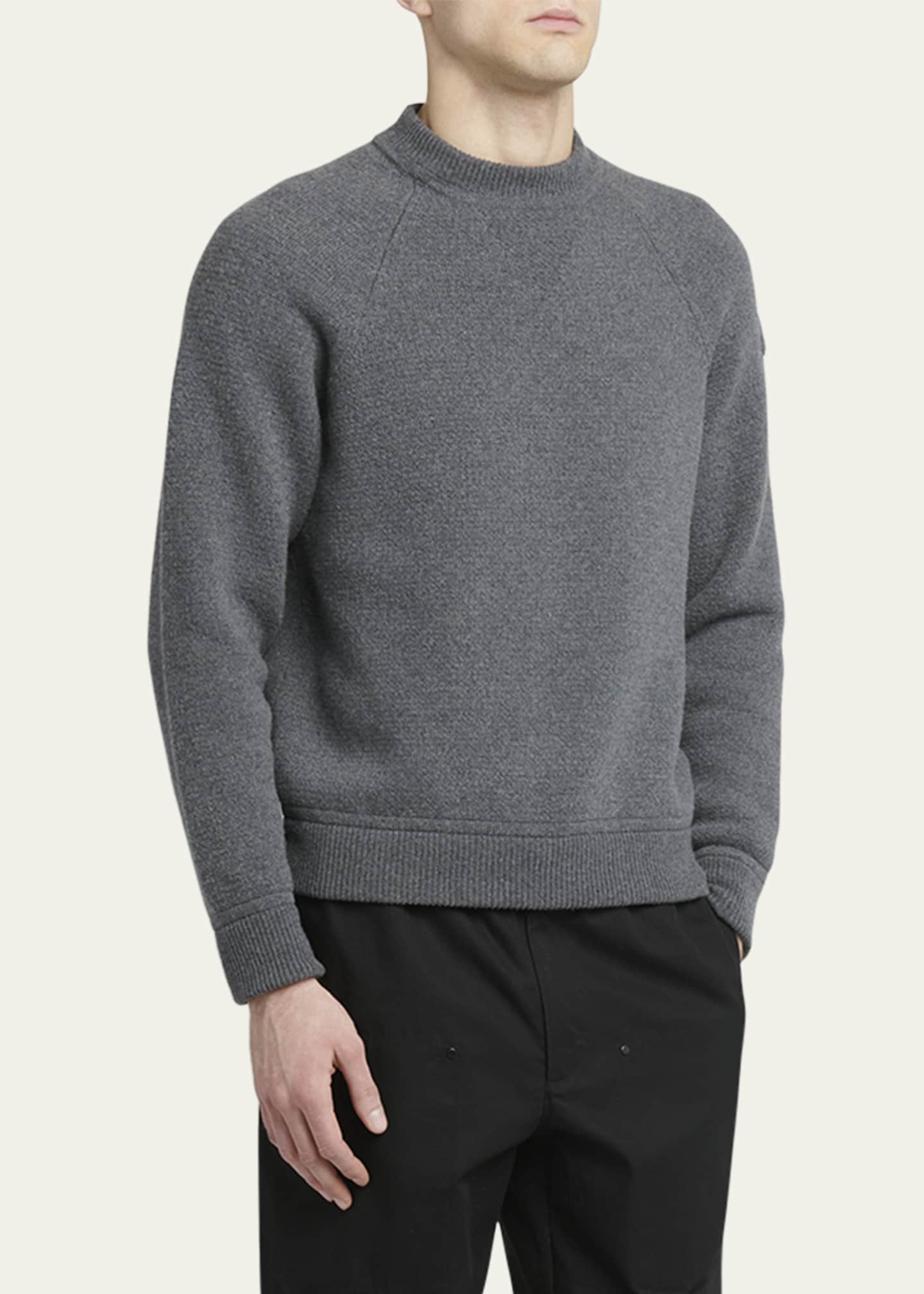 Moncler Men's Cashmere-Wool Raglan Sweater Image 4 of 5