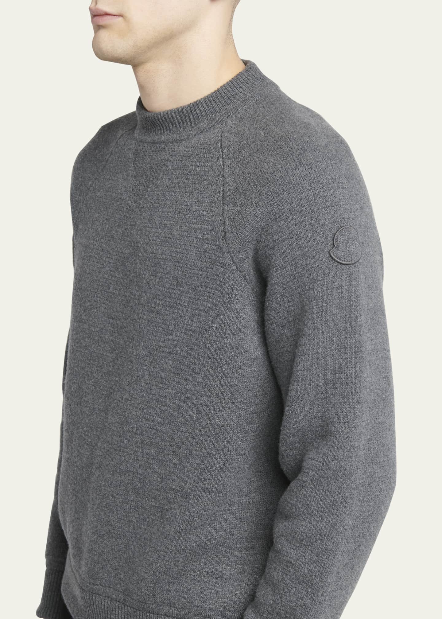 Moncler Men's Cashmere-Wool Raglan Sweater Image 5 of 5