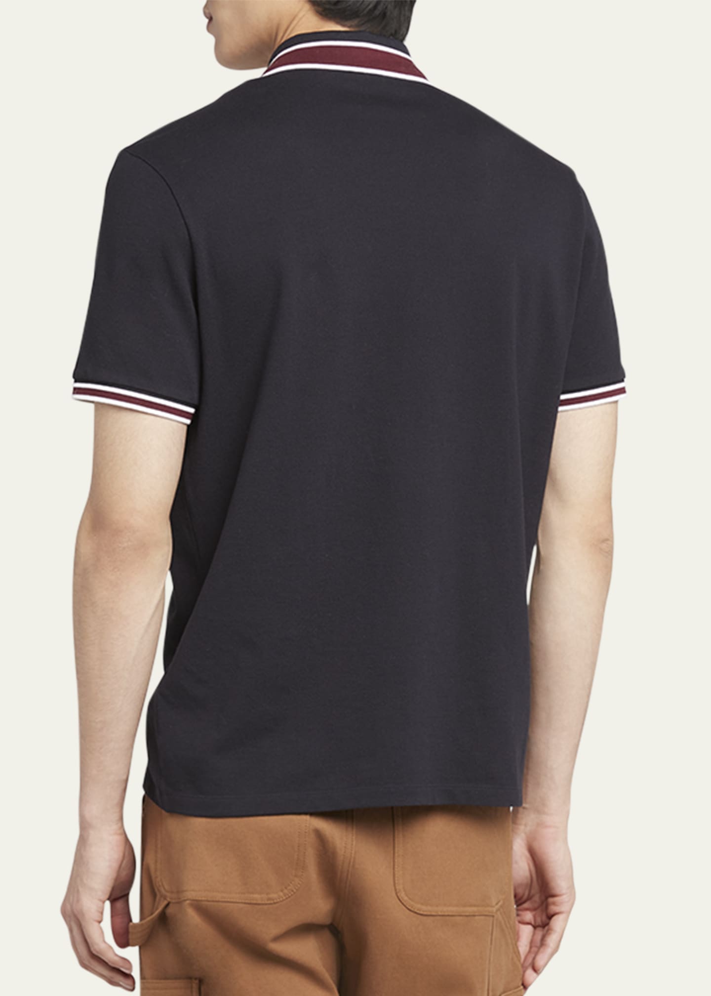 Moncler Men's Pique Stripe Polo Shirt Image 3 of 5